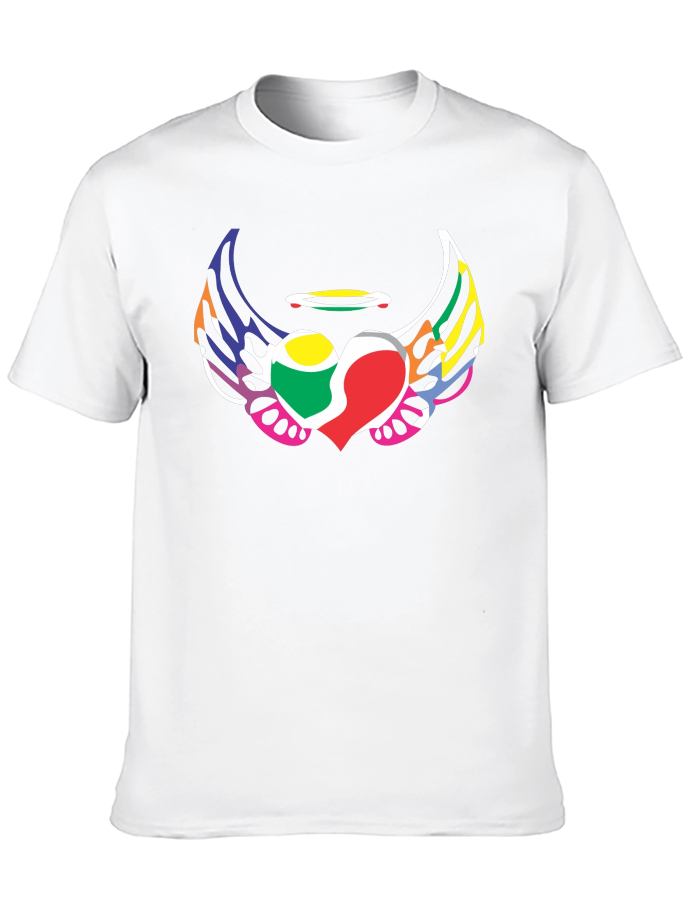Angel Heart Wings Graphic Tee - Black