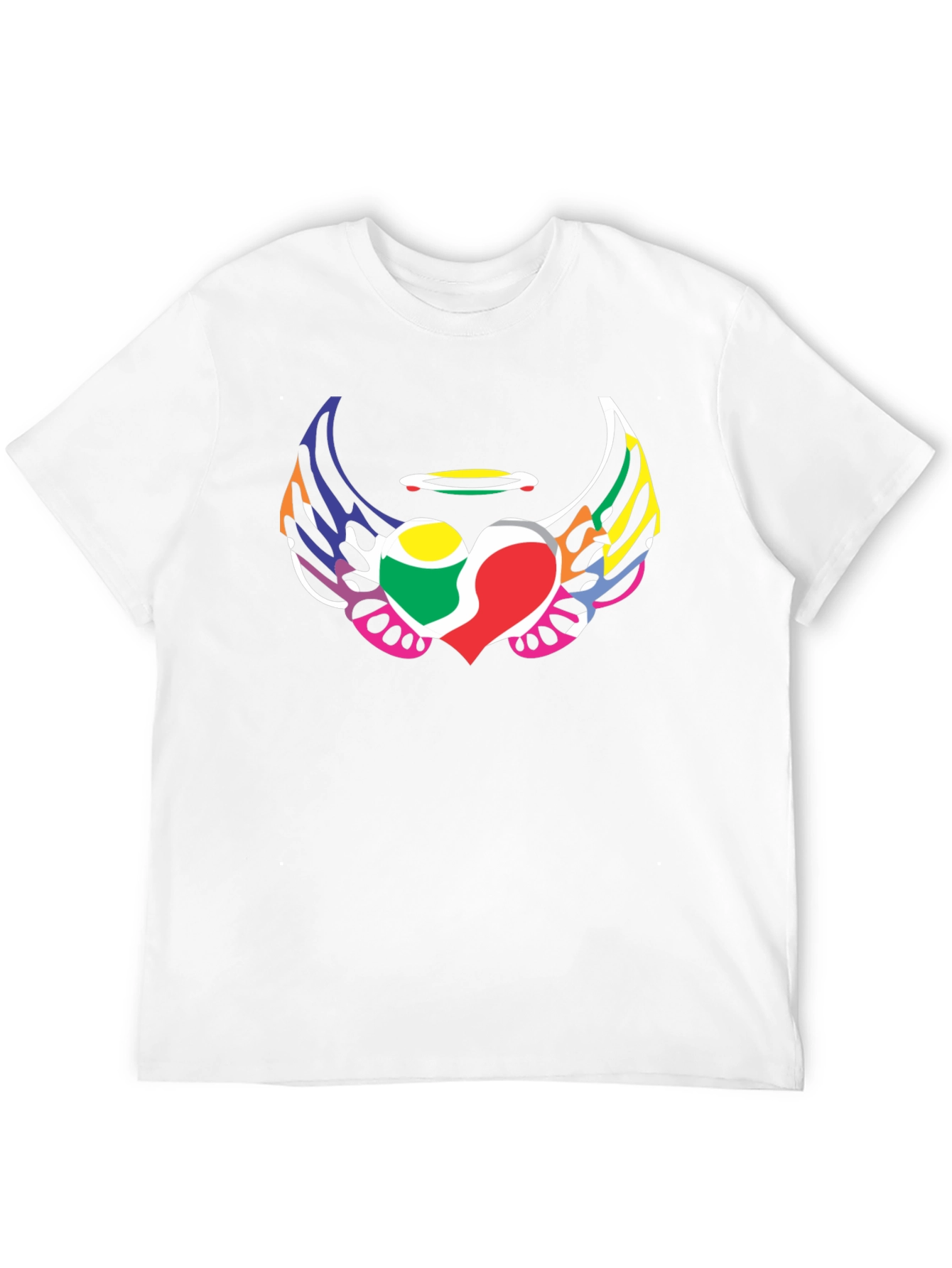 Angel Heart Wings Graphic Tee - Black