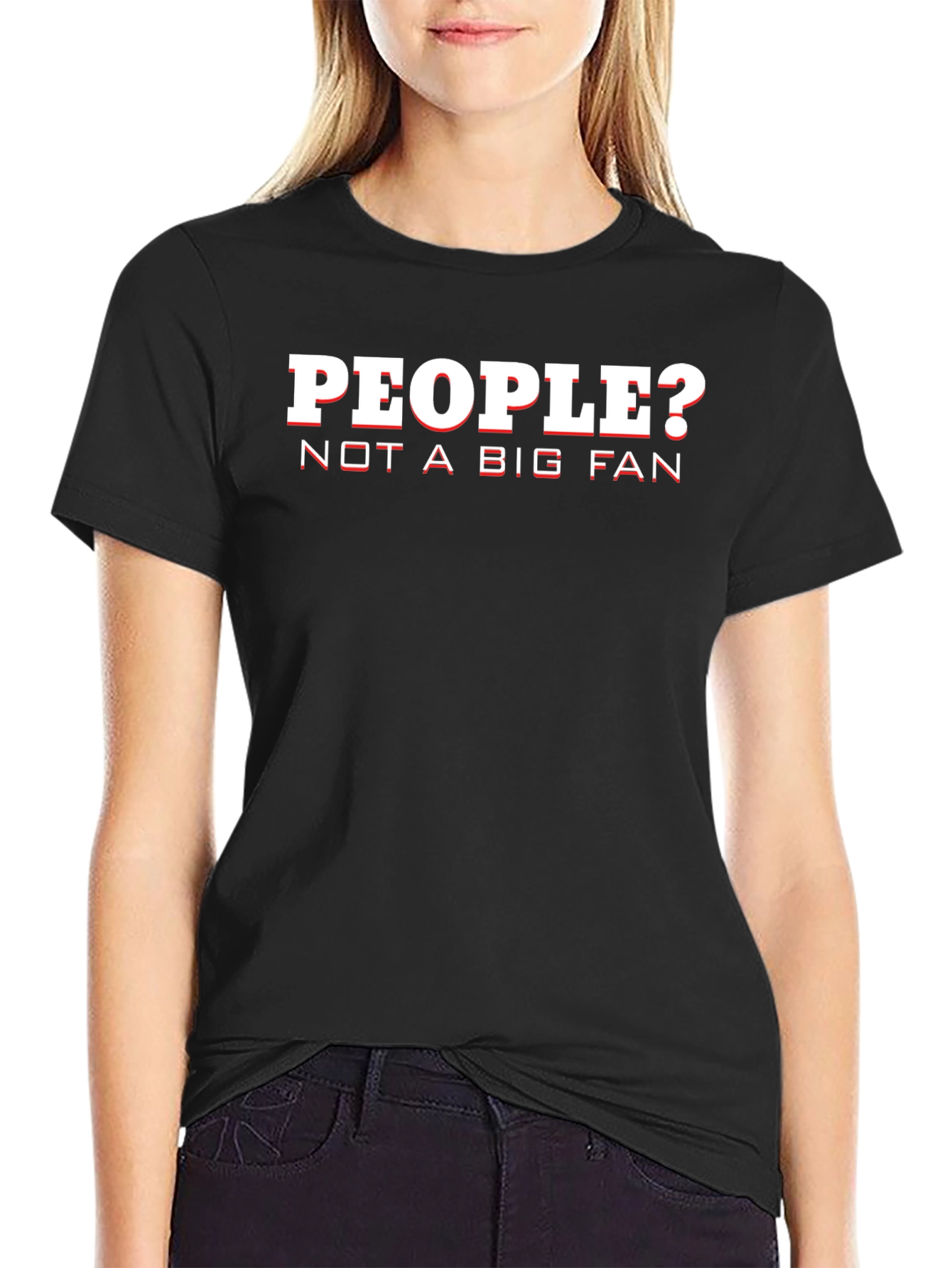 People? Not A Big Fan Graphic Tee - Black