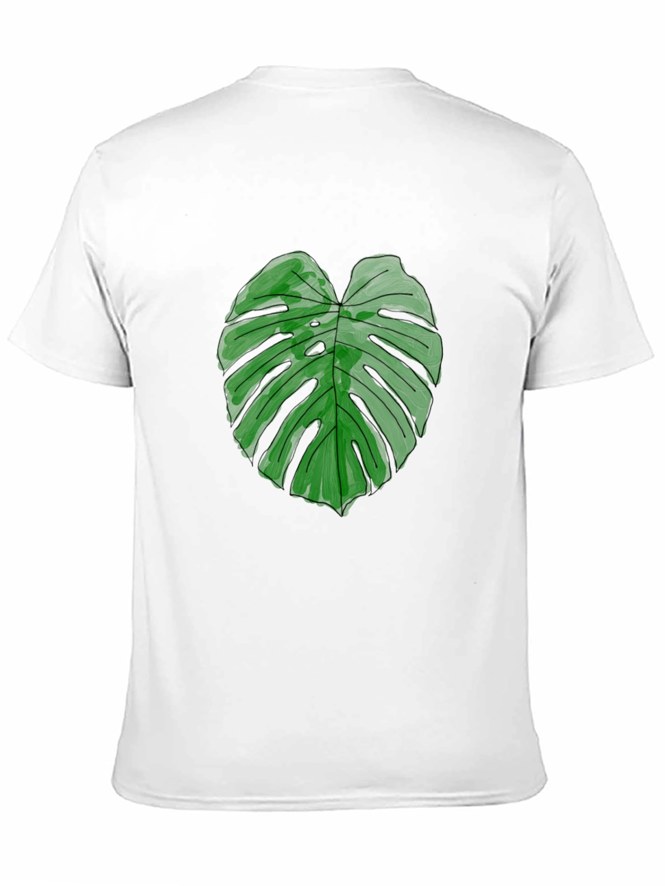 Monstera Leaf Graphic Tee - Black Casual Shirt