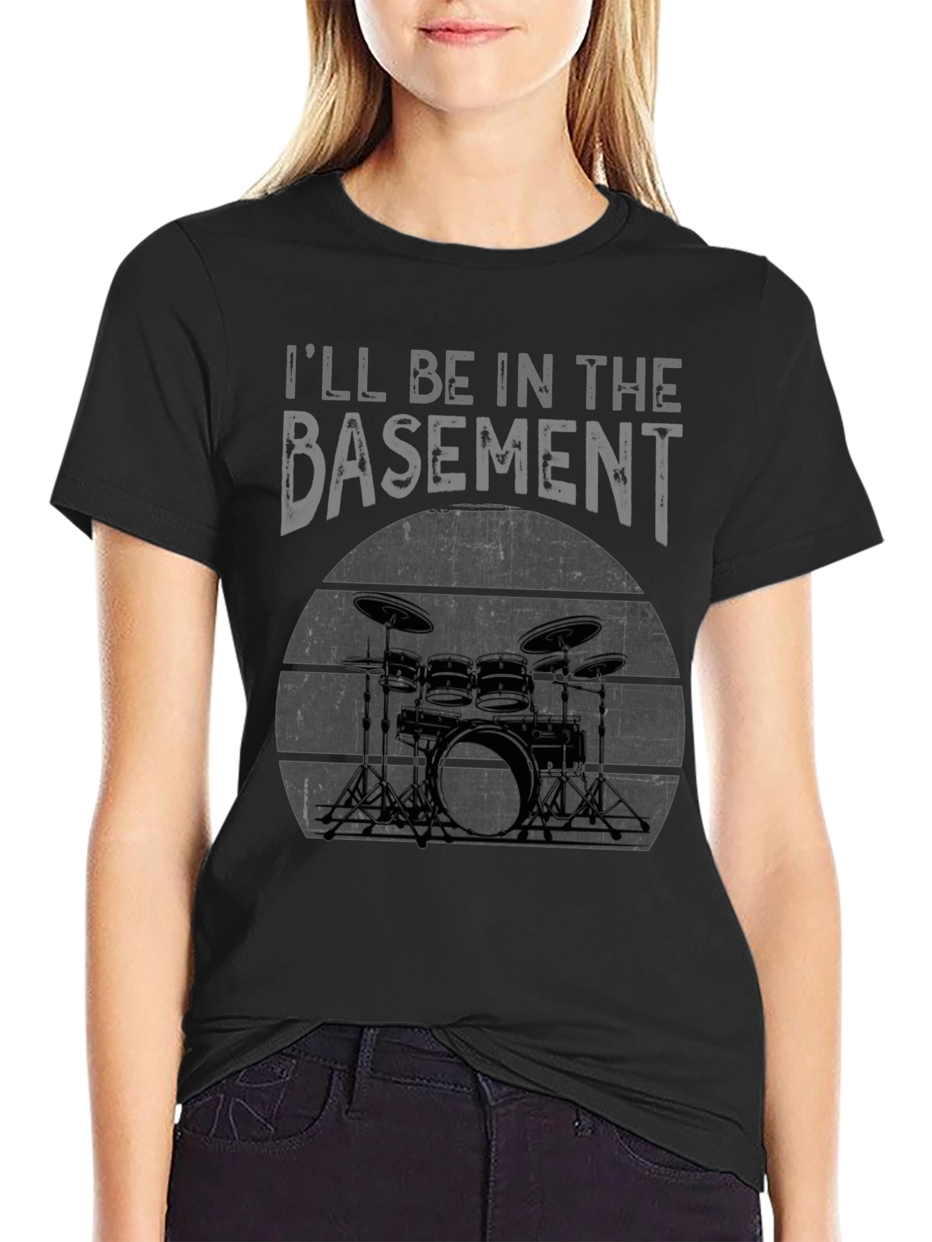 Basement Drummer Graphic Tee - Black