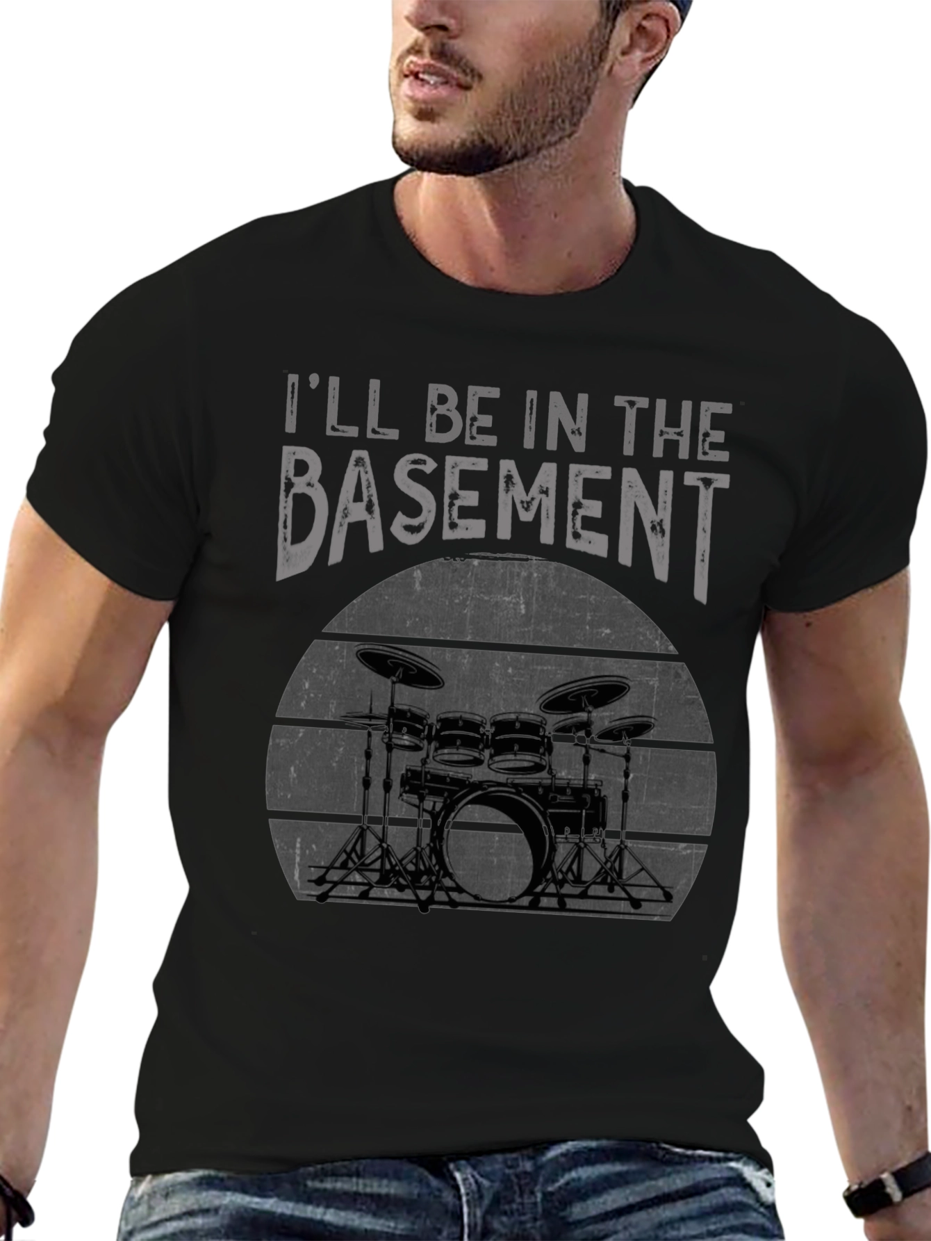 Basement Drummer Graphic Tee - Black