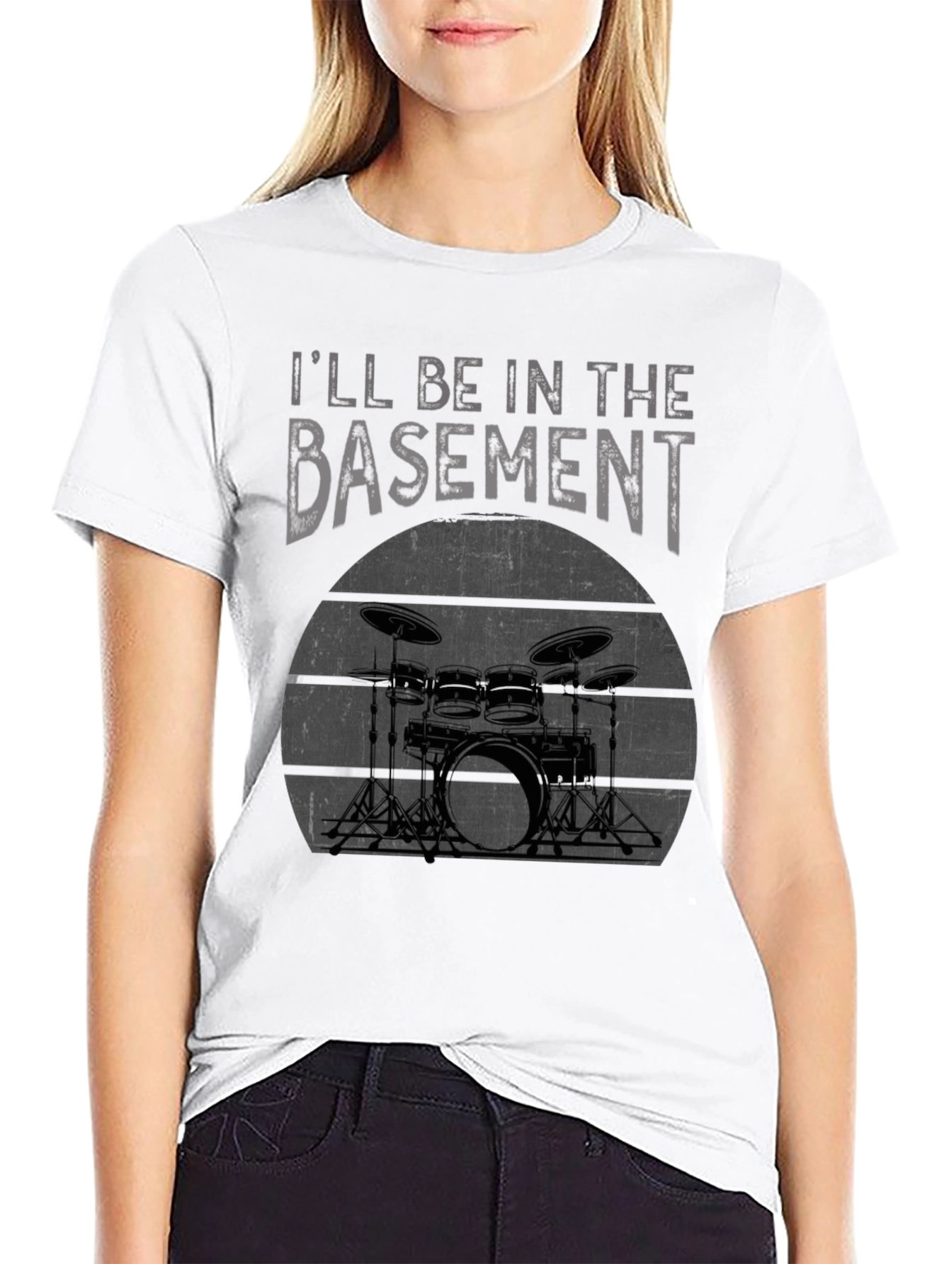 Basement Drummer Graphic Tee - Black