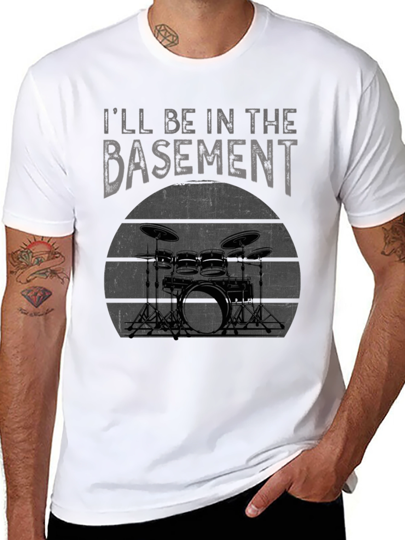 Basement Drummer Graphic Tee - Black