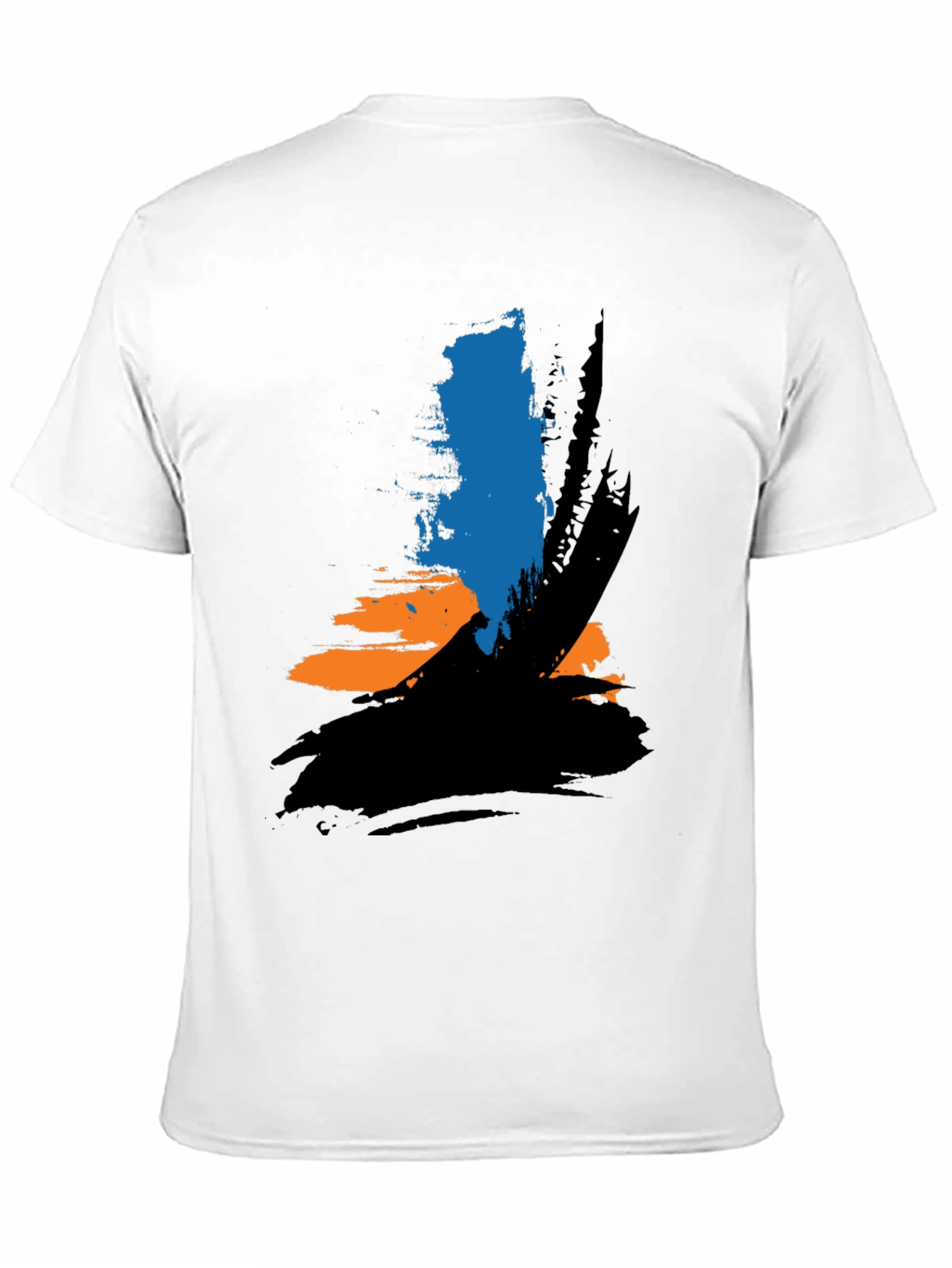 Abstract Brushstroke Graphic Tee - Black