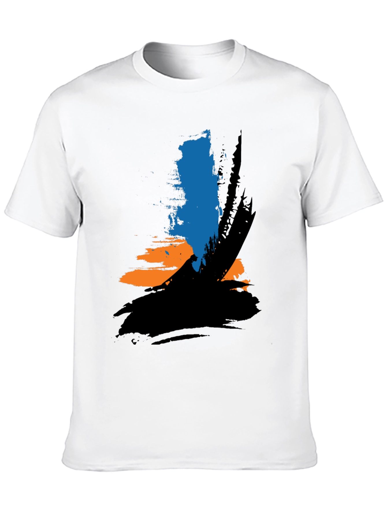 Abstract Brushstroke Graphic Tee - Black