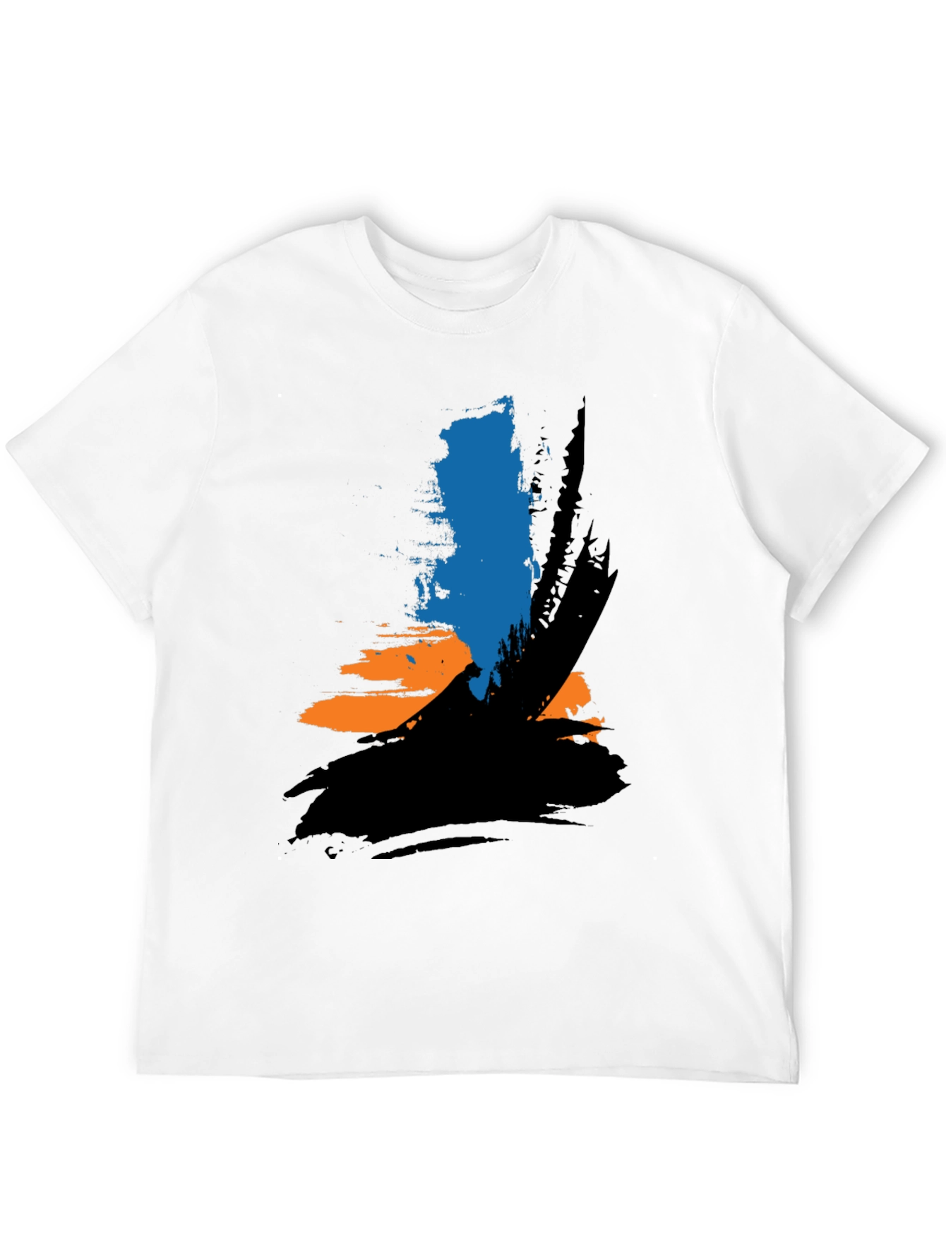 Abstract Brushstroke Graphic Tee - Black