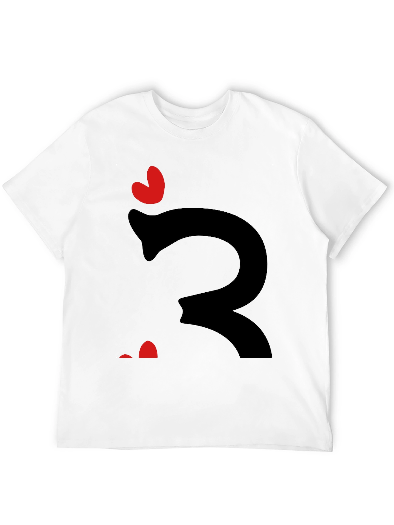 Whimsical Heart Snake Graphic Tee - Black