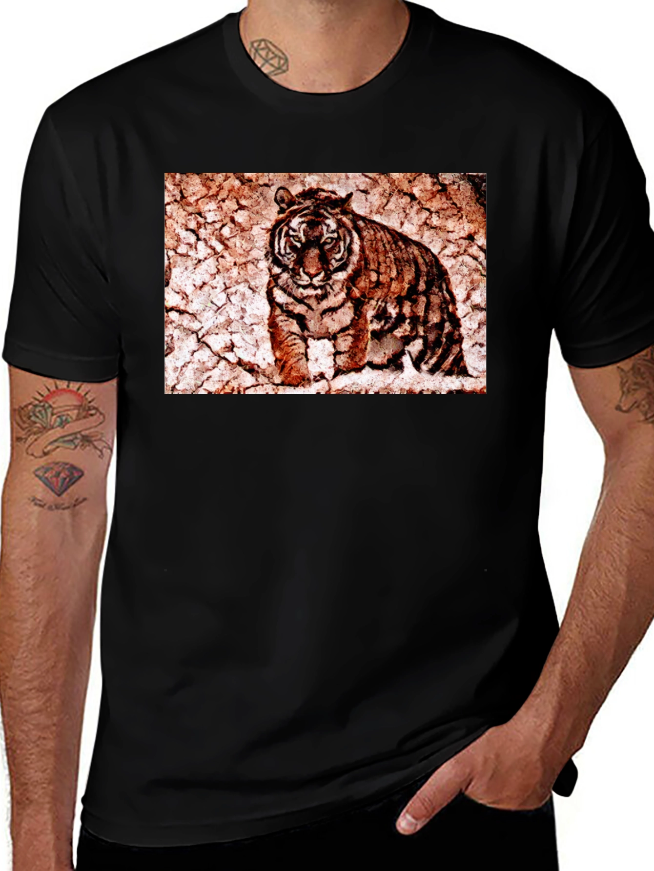 Tiger Graphic Tee - Distressed Print