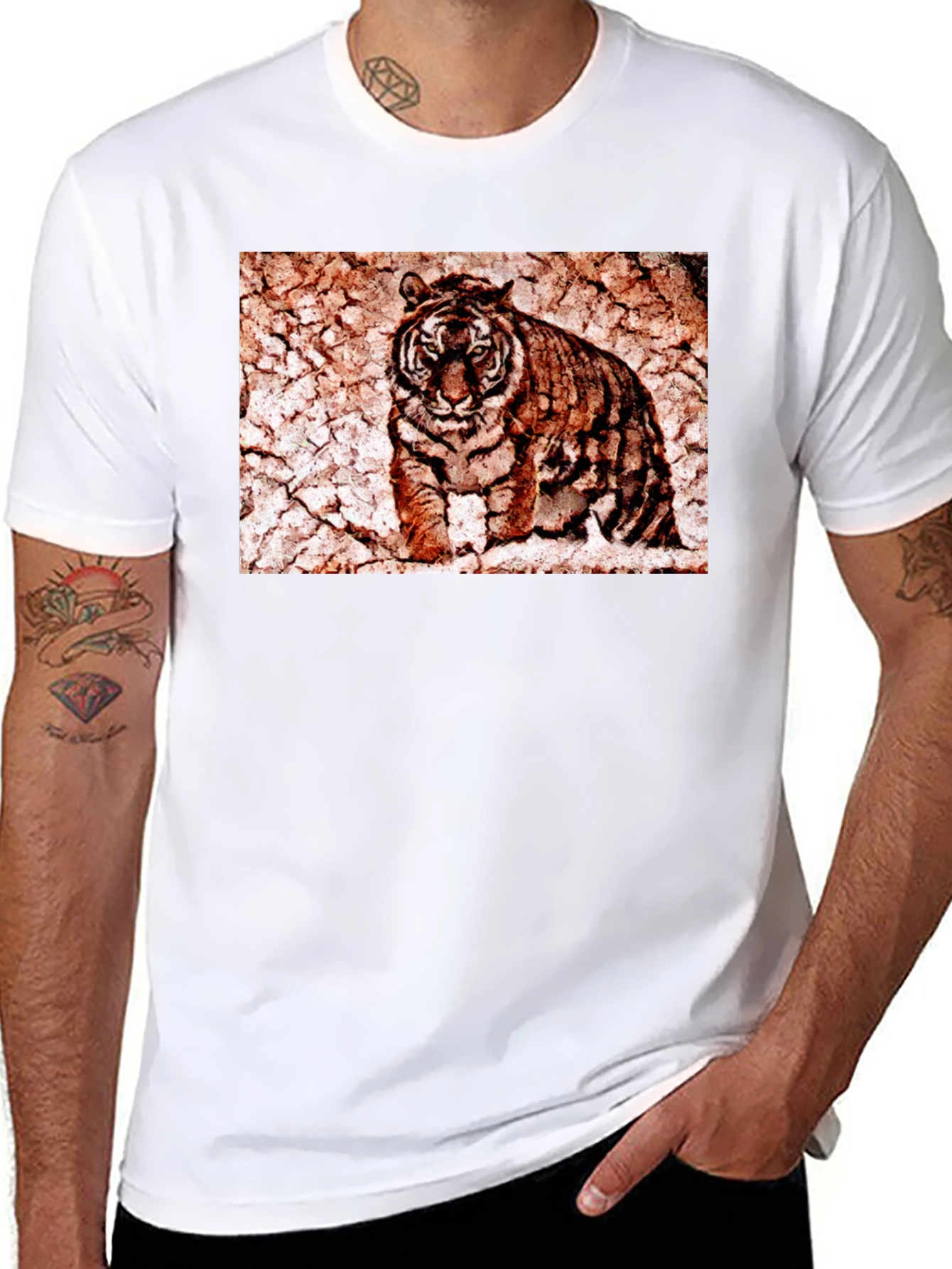 Tiger Graphic Tee - Distressed Print