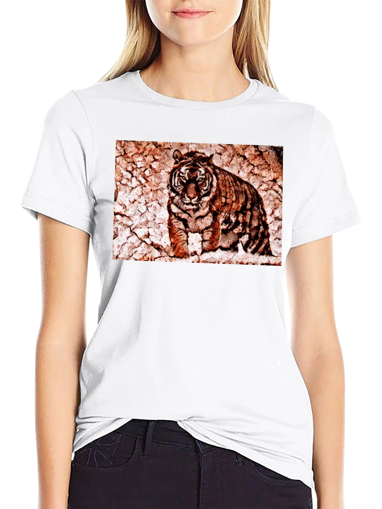 Tiger Graphic Tee - Distressed Print