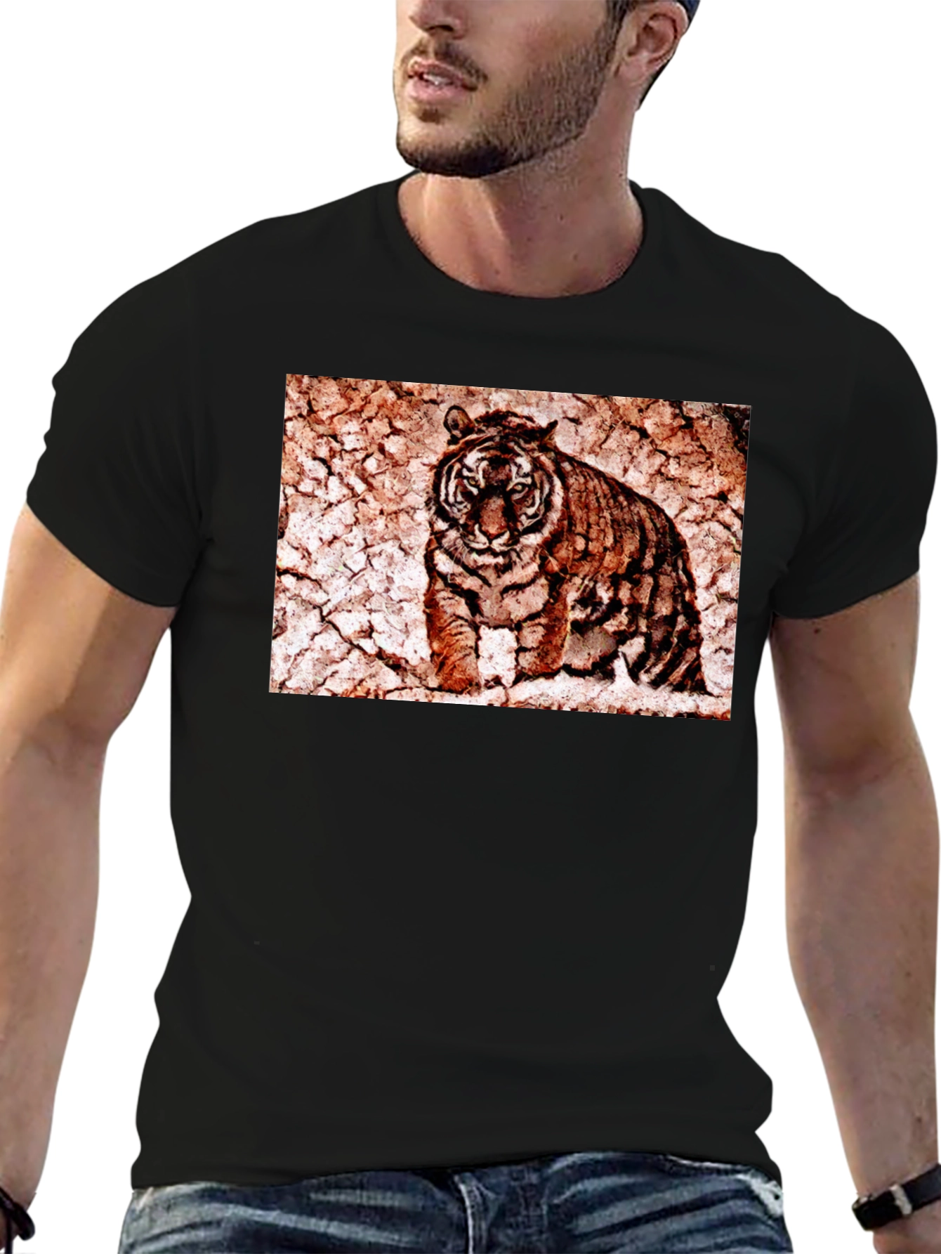 Tiger Graphic Tee - Distressed Print