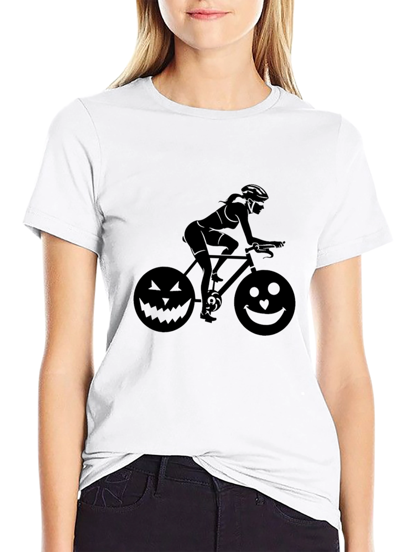 Halloween Cyclist Graphic T-Shirt - Unisex