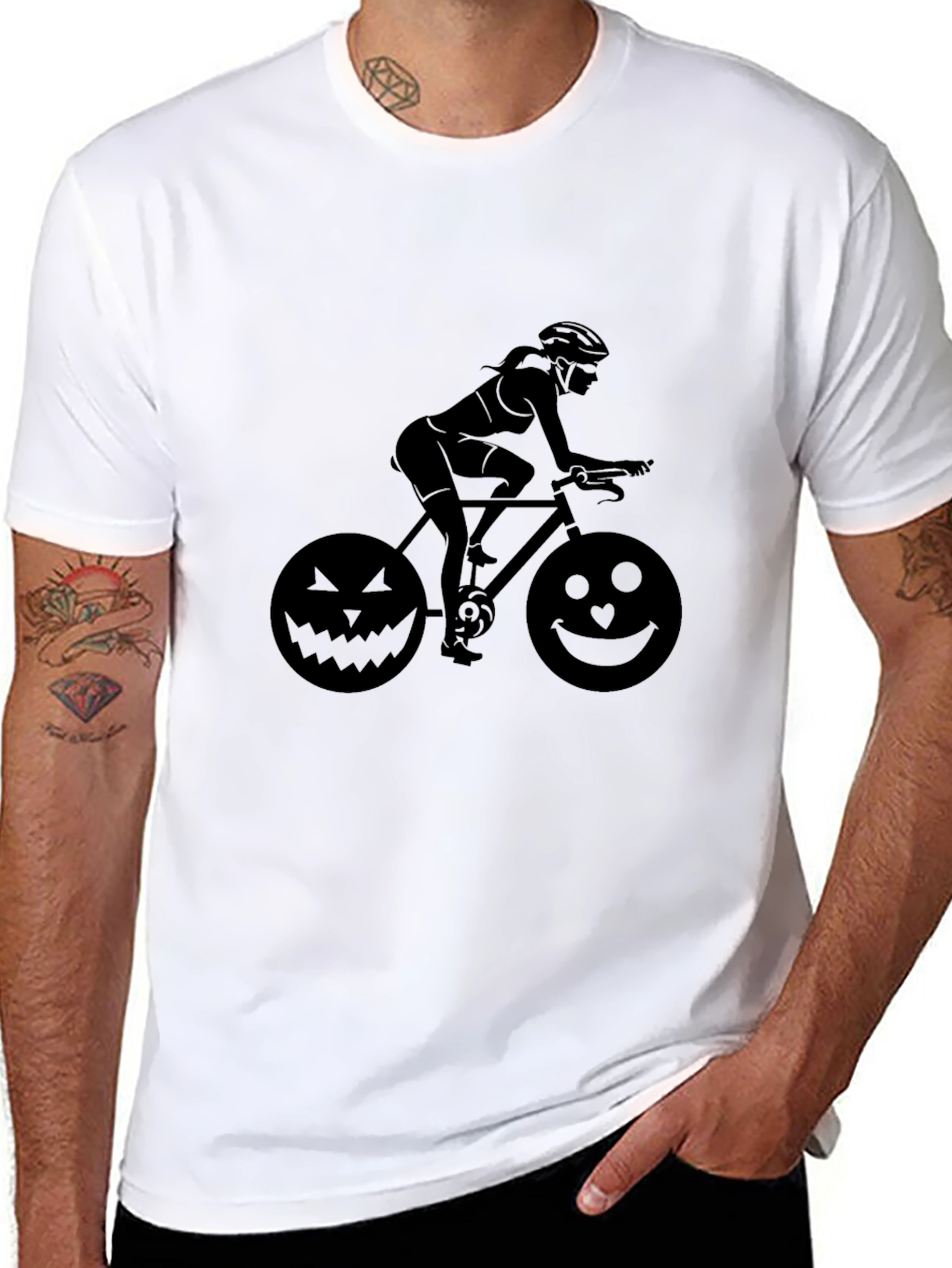 Halloween Cyclist Graphic T-Shirt - Unisex