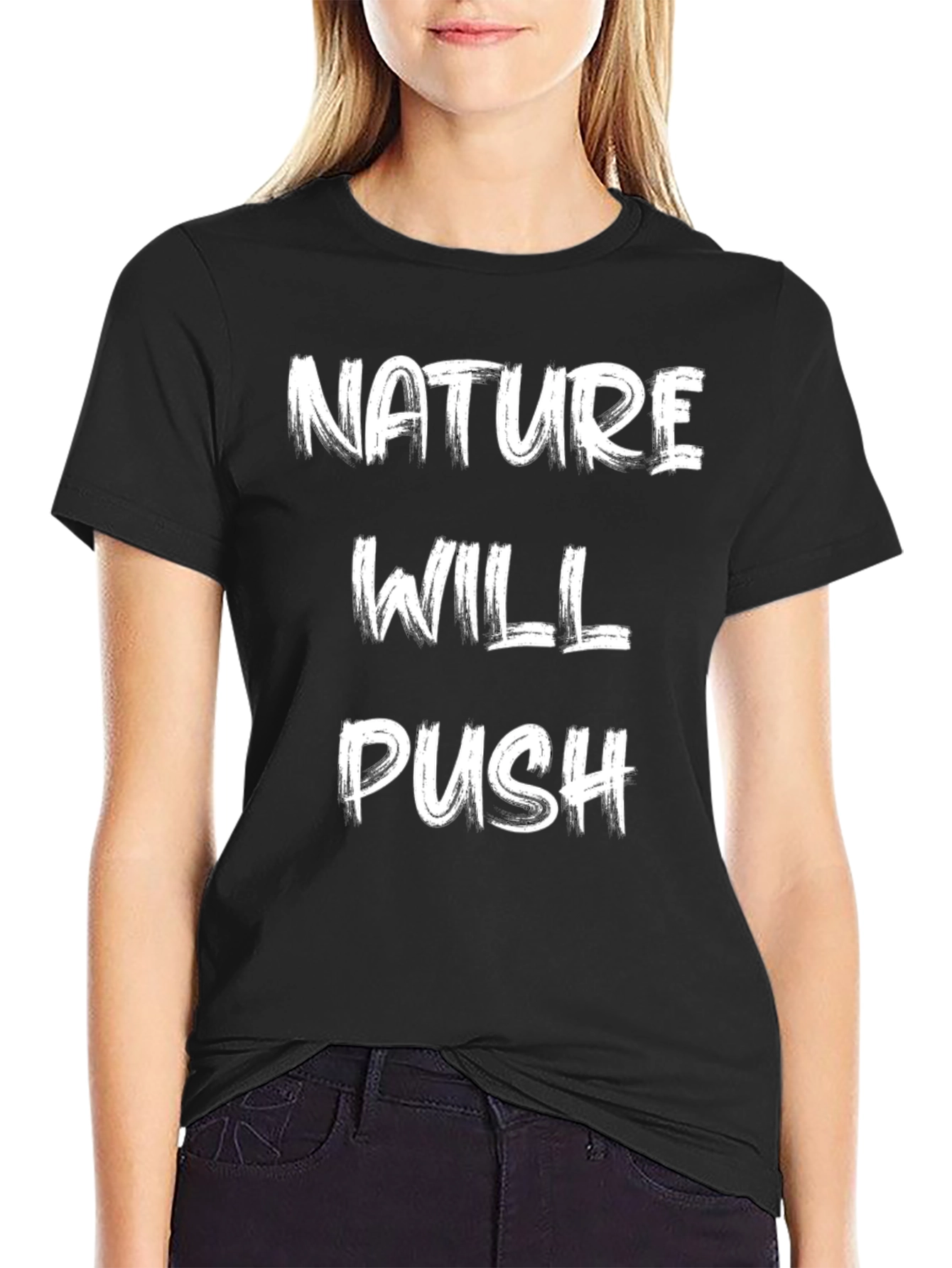 Nature Will Push Black Graphic Tee