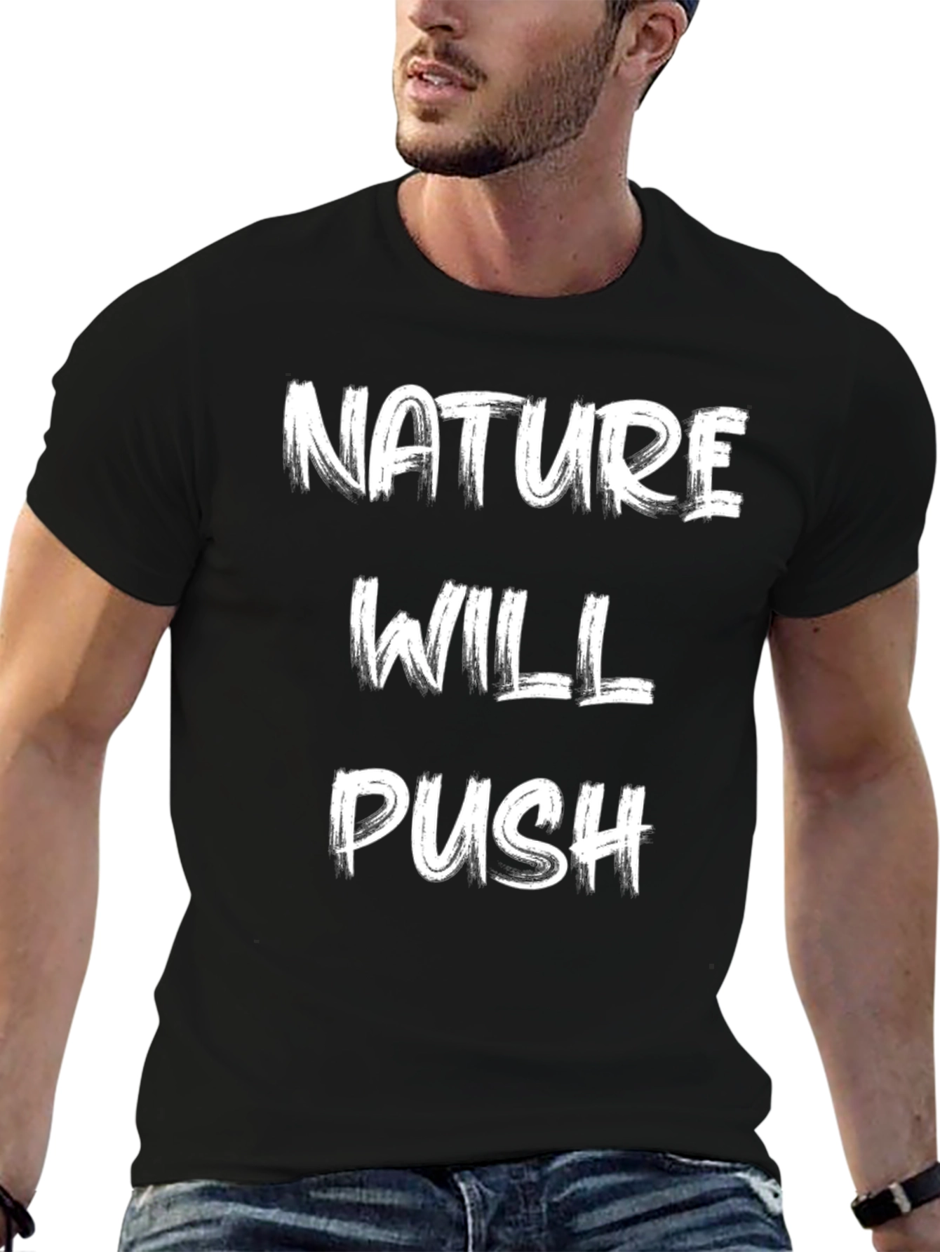 Nature Will Push Black Graphic Tee