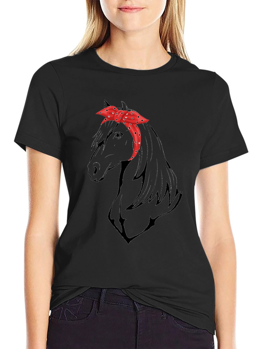 Horse Bandana Graphic T-Shirt - Stylish Casual Wear