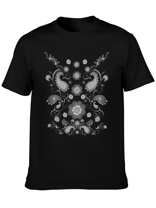 Paisley Graphic Print Black T-Shirt