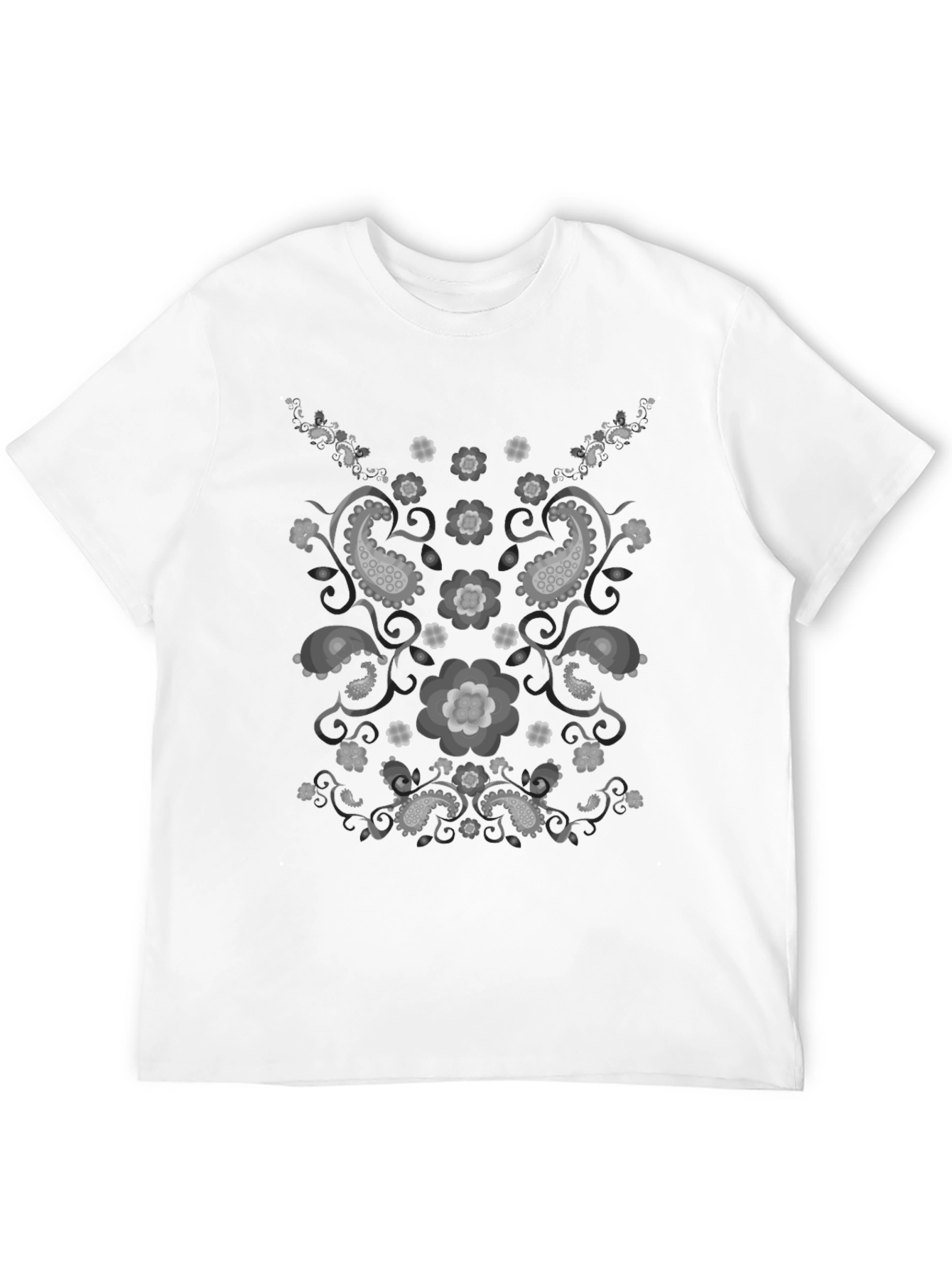 Paisley Graphic Print Black T-Shirt