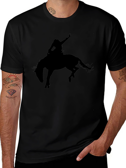 Black Rodeo Rider Graphic Tee - Western Style