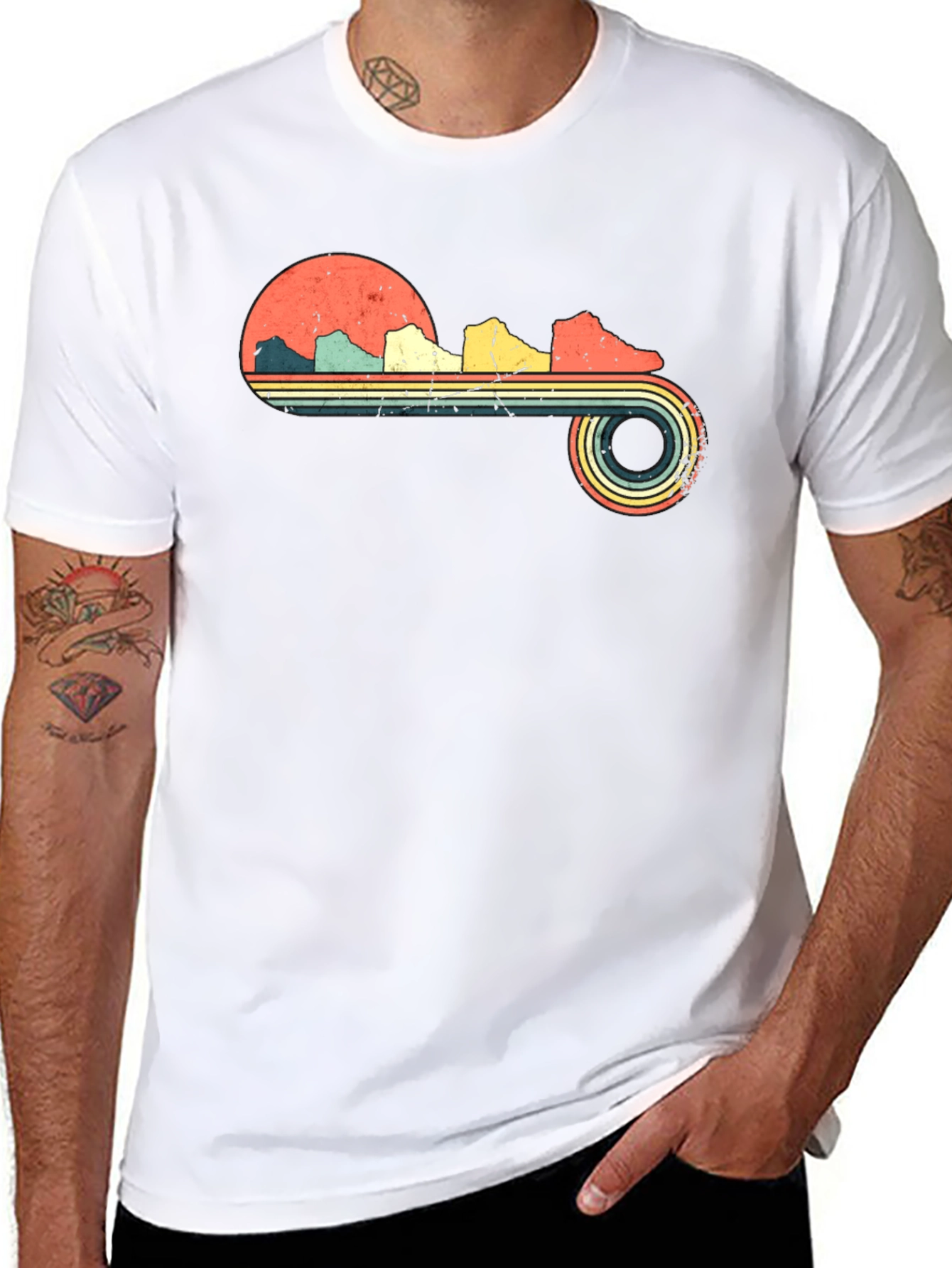 Retro Running Shoes Graphic Tee - Black