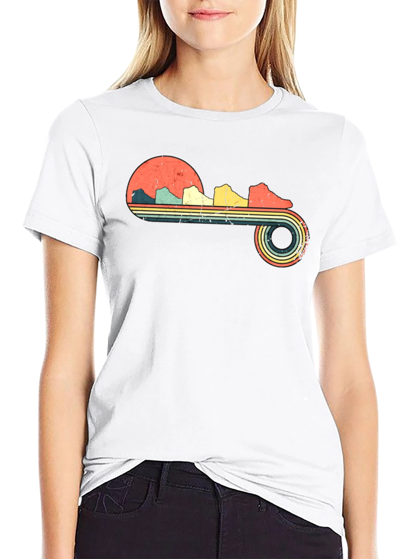 Retro Running Shoes Graphic Tee - Black