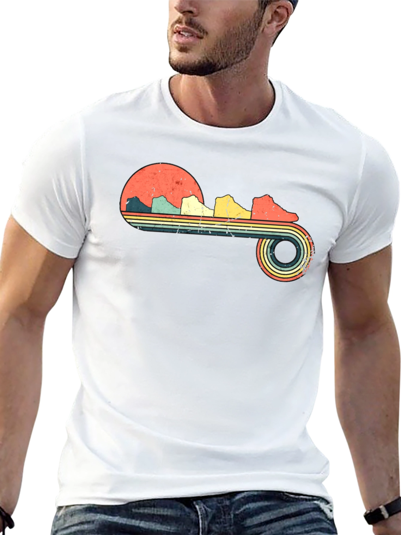 Retro Running Shoes Graphic Tee - Black