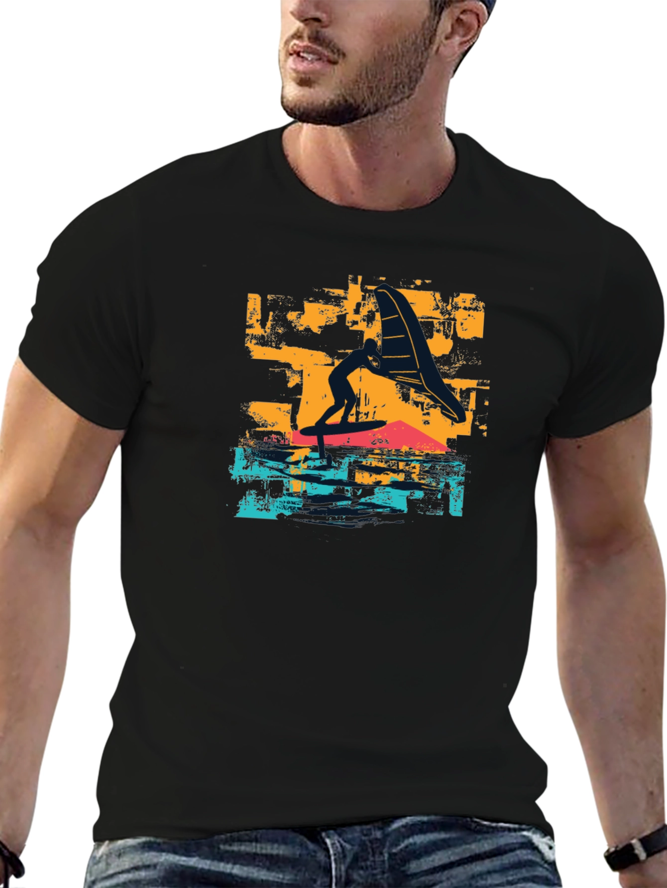 Surfer Graphic T-Shirt - Black