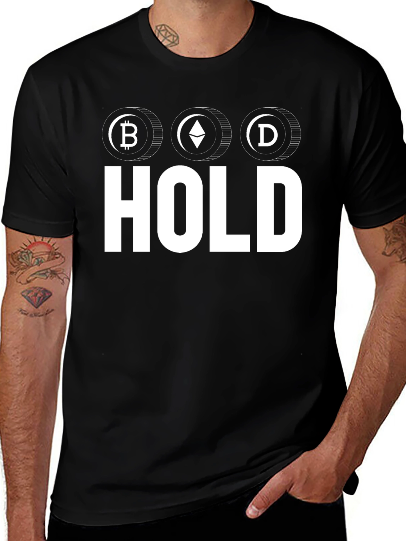 Crypto HODL T-Shirt - Bitcoin Ethereum Doge