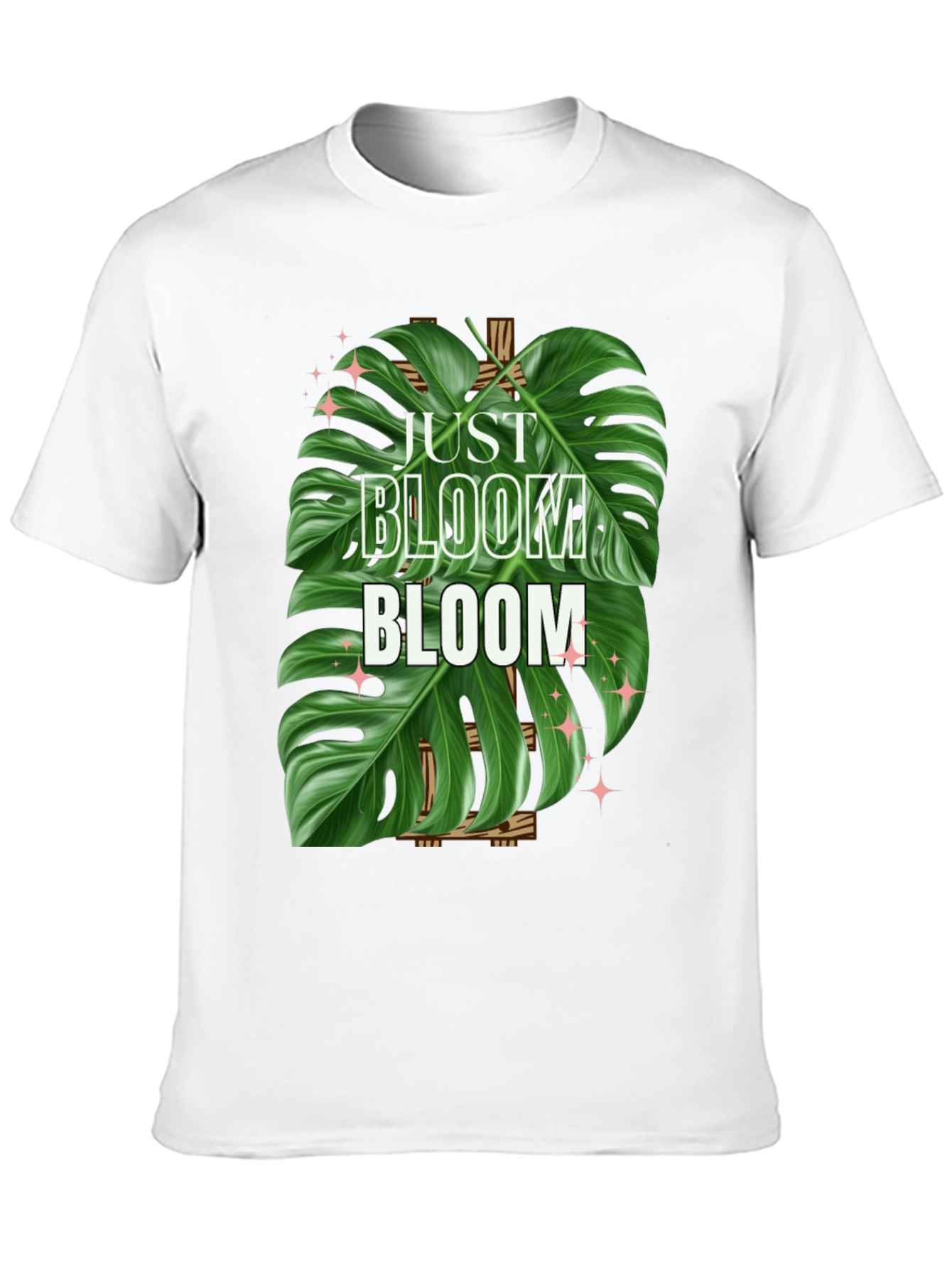 Just Bloom T-Shirt - Tropical Monstera Leaf Design