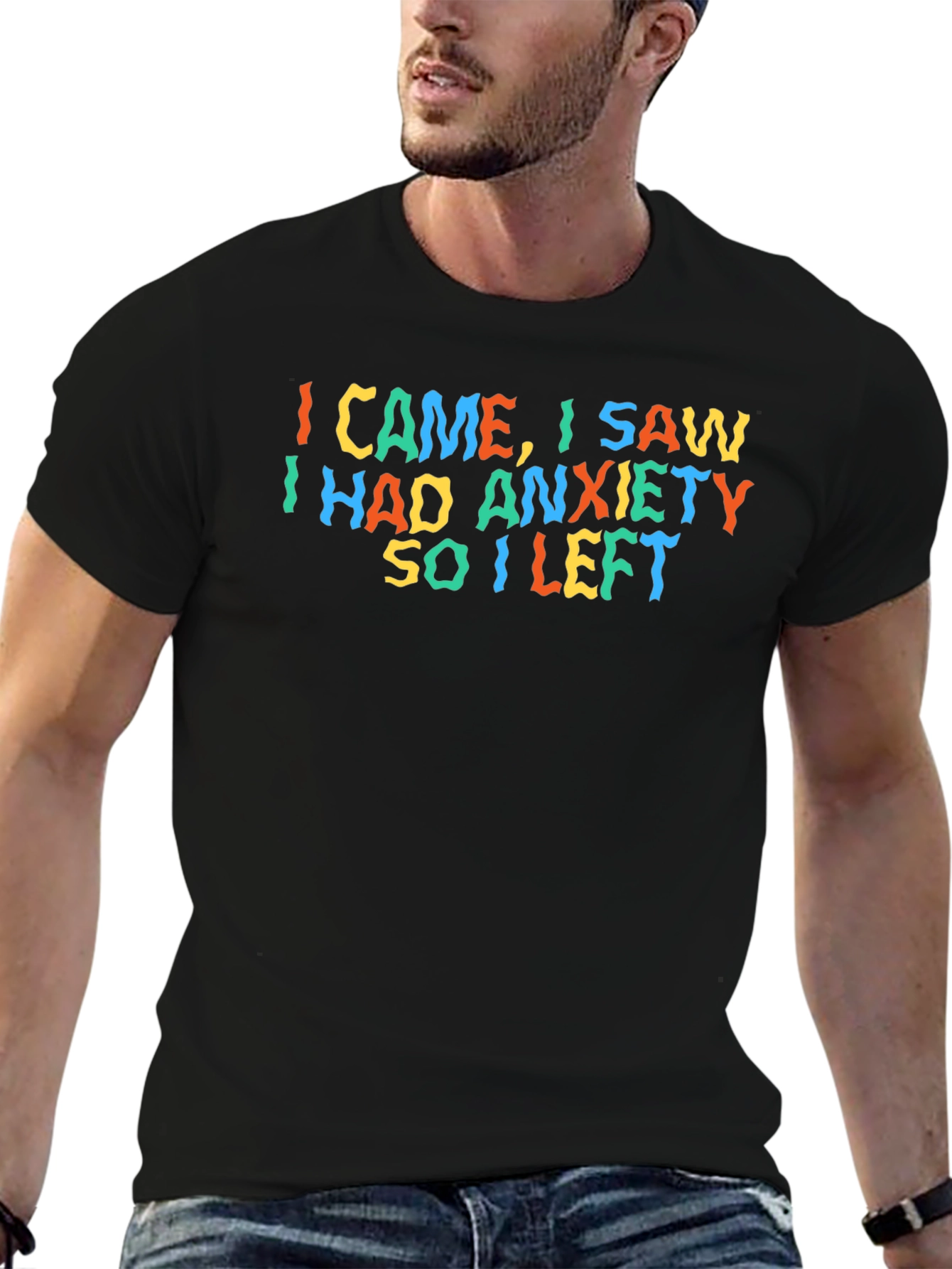 Anxiety Graphic T-Shirt - Funny Slogan Tee