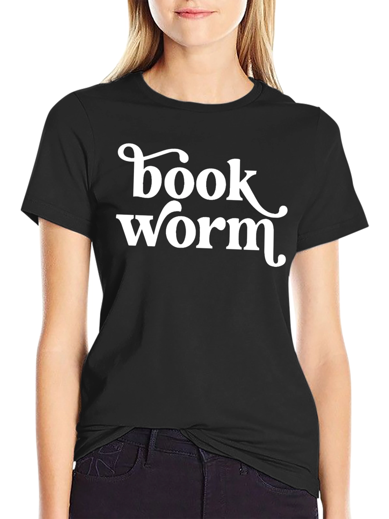 Bookworm Graphic T-Shirt - Black Cotton Tee