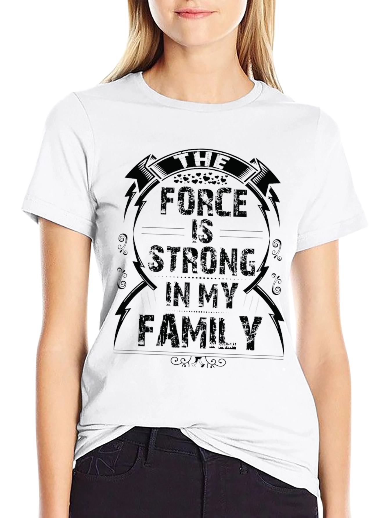 Force Is Strong In My Family Black T-Shirt