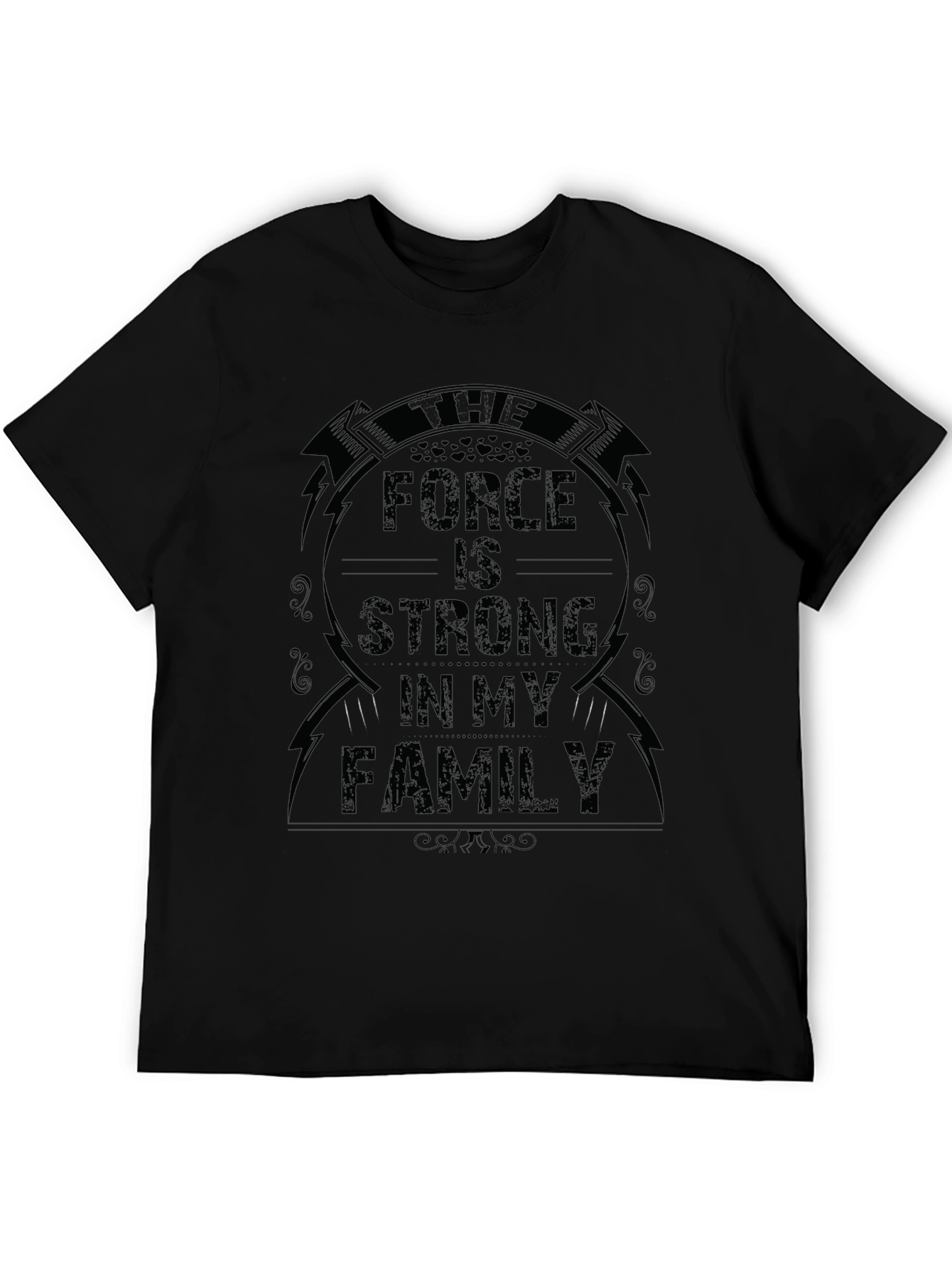 Force Is Strong In My Family Black T-Shirt