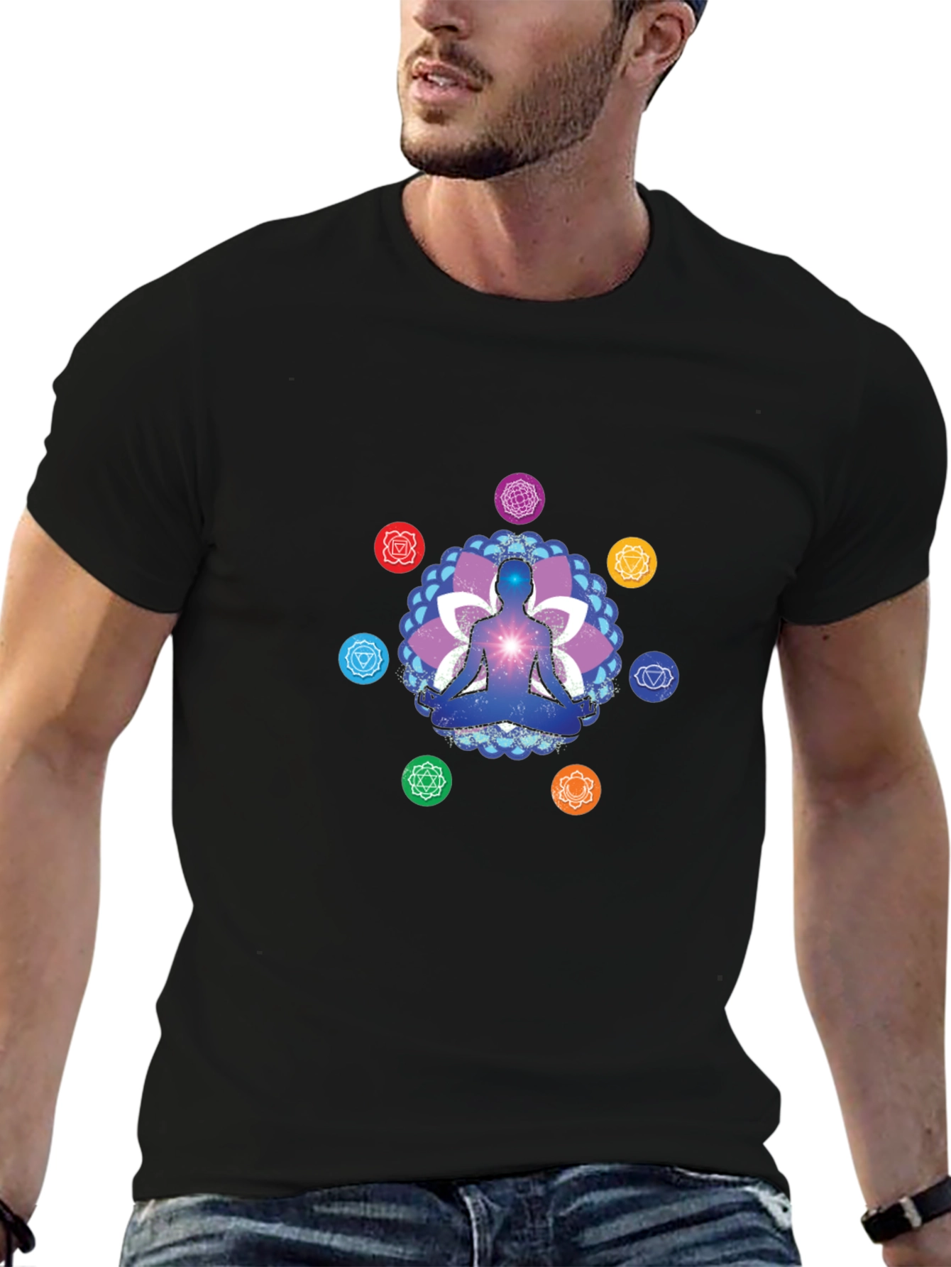 Chakra Meditation Graphic Tee - Spiritual T-Shirt
