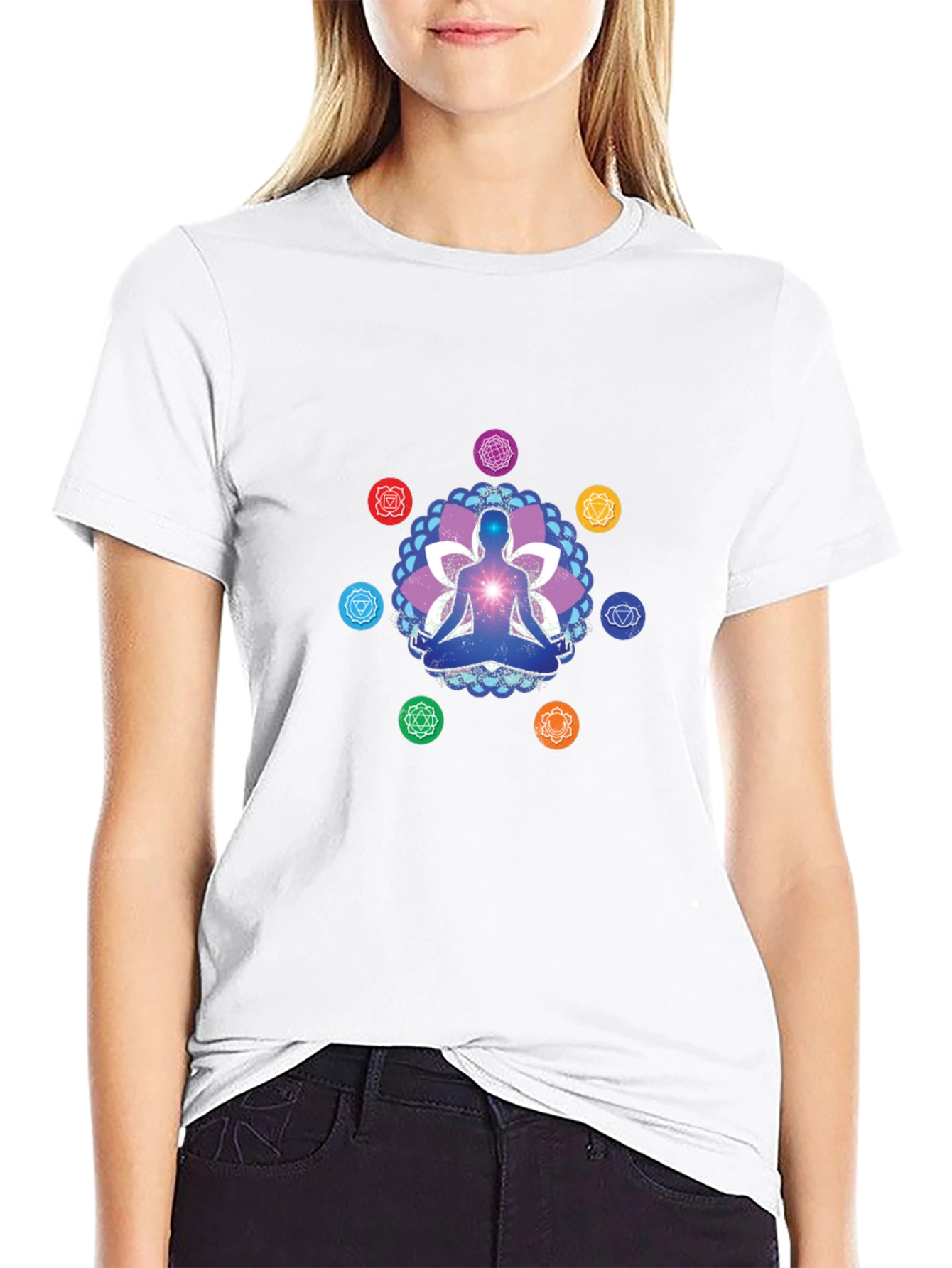 Chakra Meditation Graphic Tee - Spiritual T-Shirt