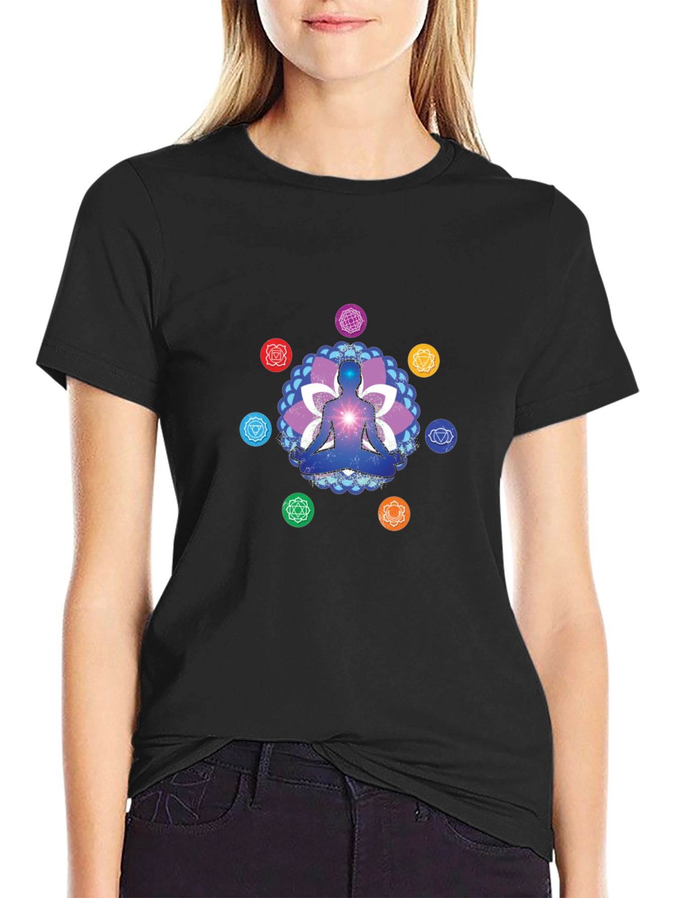 Chakra Meditation Graphic Tee - Spiritual T-Shirt