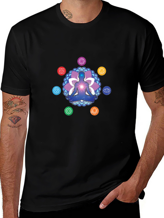 Chakra Meditation Graphic Tee - Spiritual T-Shirt