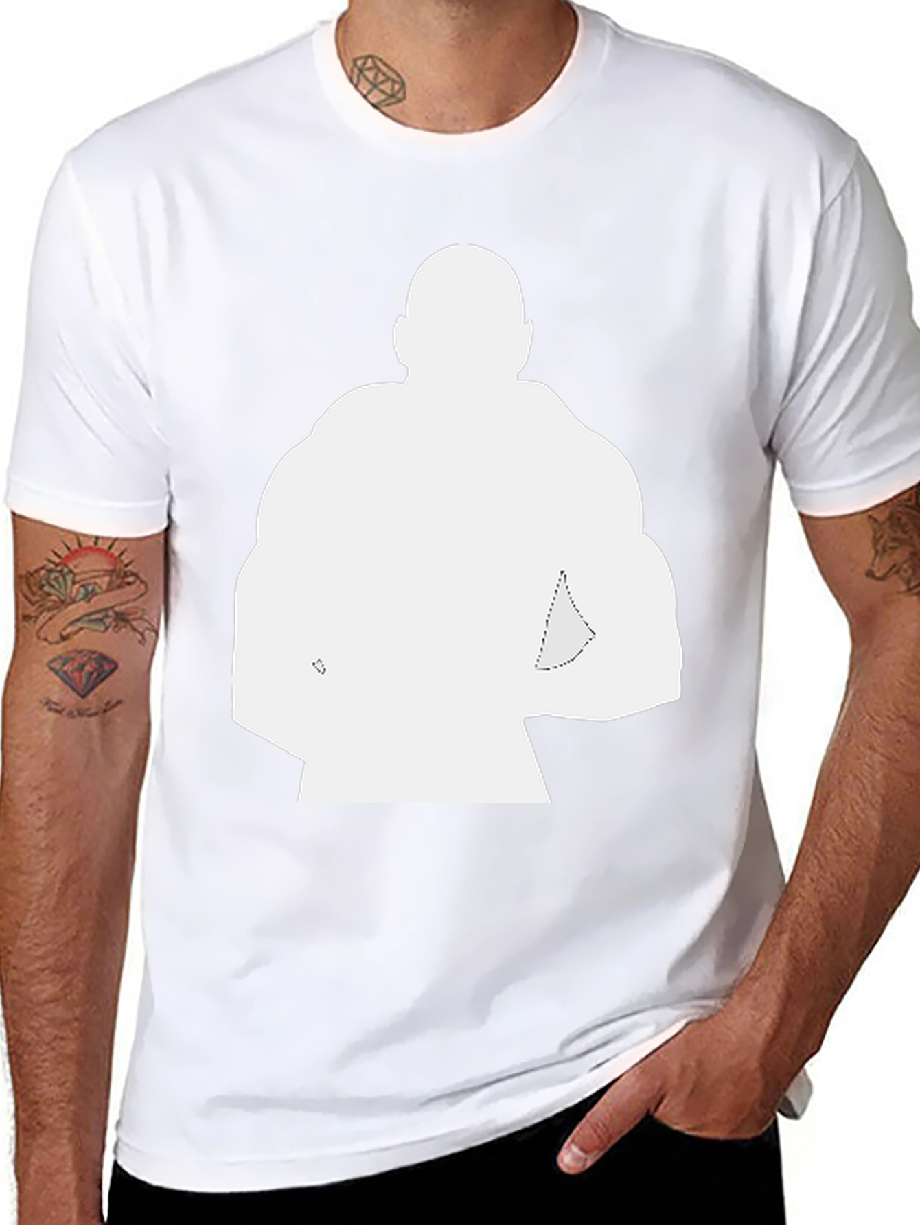 Black T-Shirt with Bodybuilder Silhouette