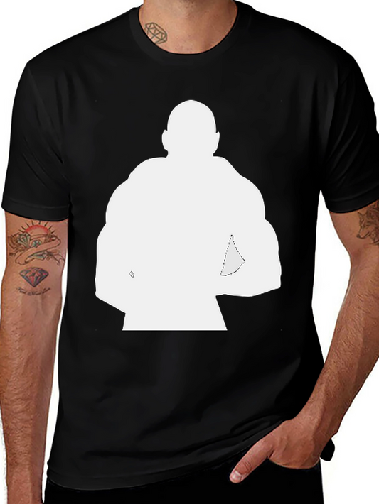 Black T-Shirt with Bodybuilder Silhouette