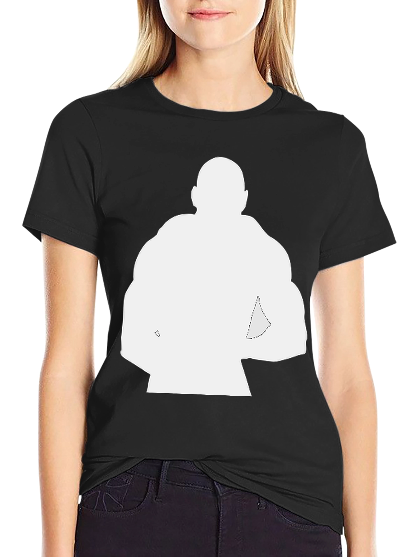 Black T-Shirt with Bodybuilder Silhouette