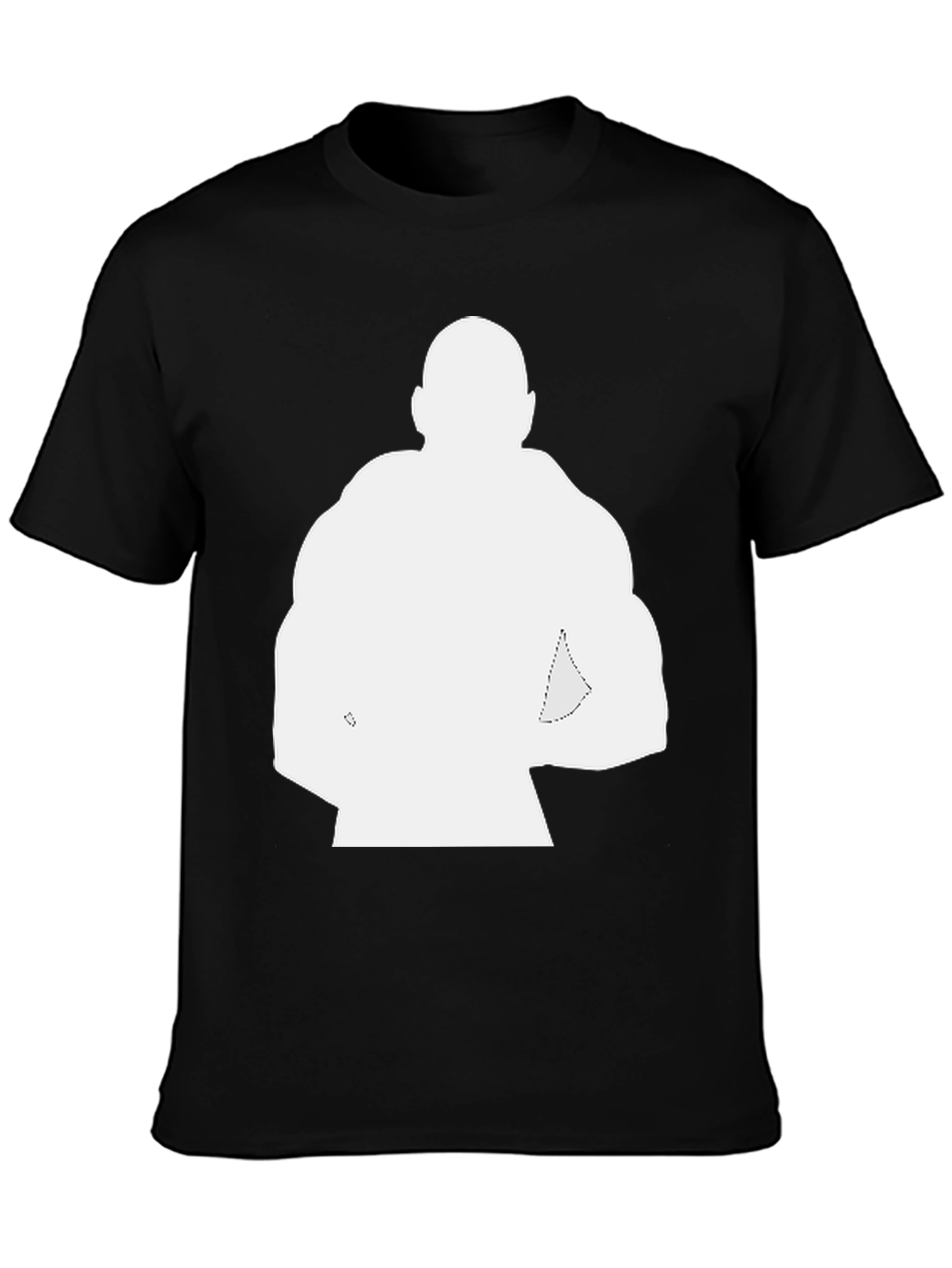 Black T-Shirt with Bodybuilder Silhouette