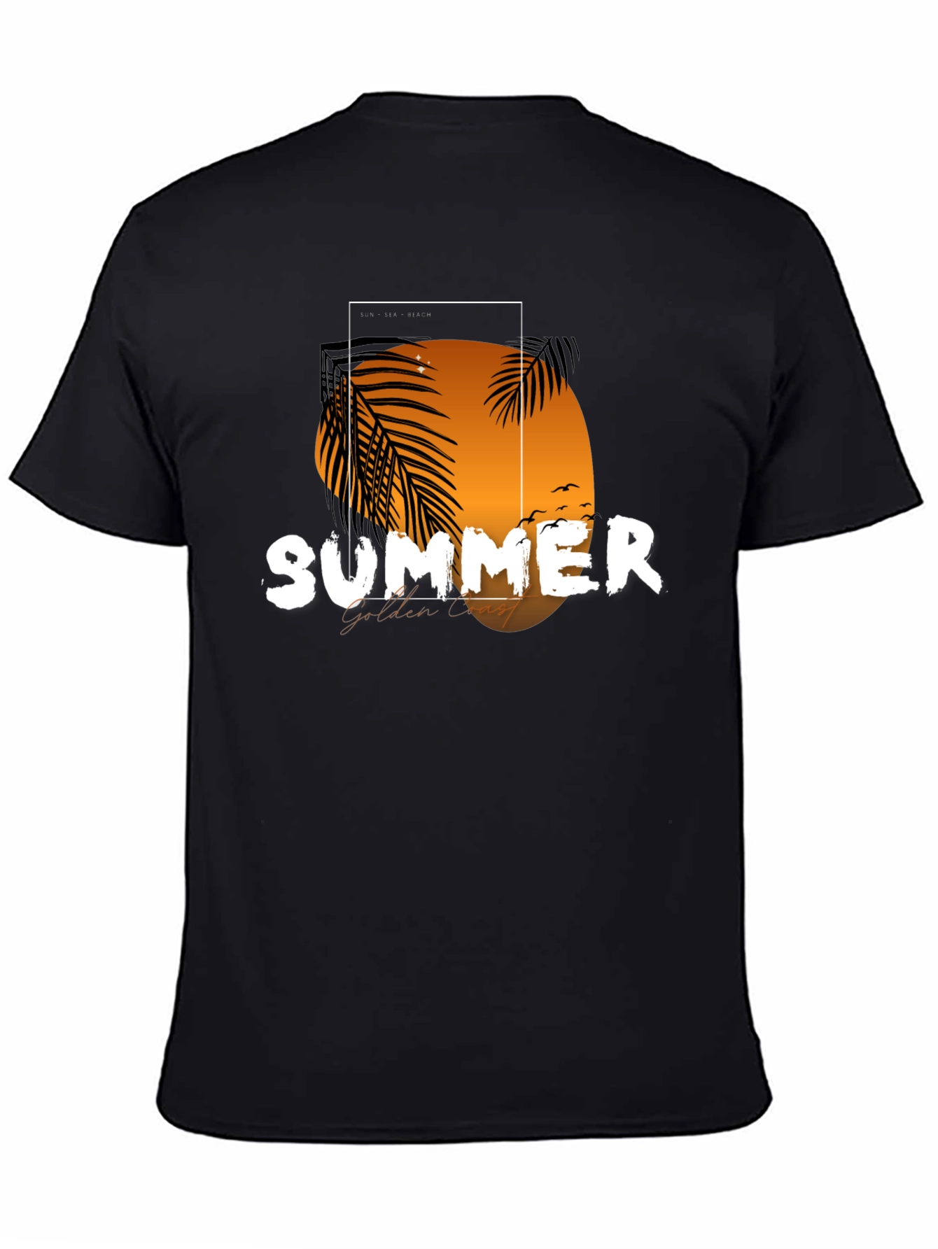 Summer Golden Coast T-Shirt - Black Graphic Tee