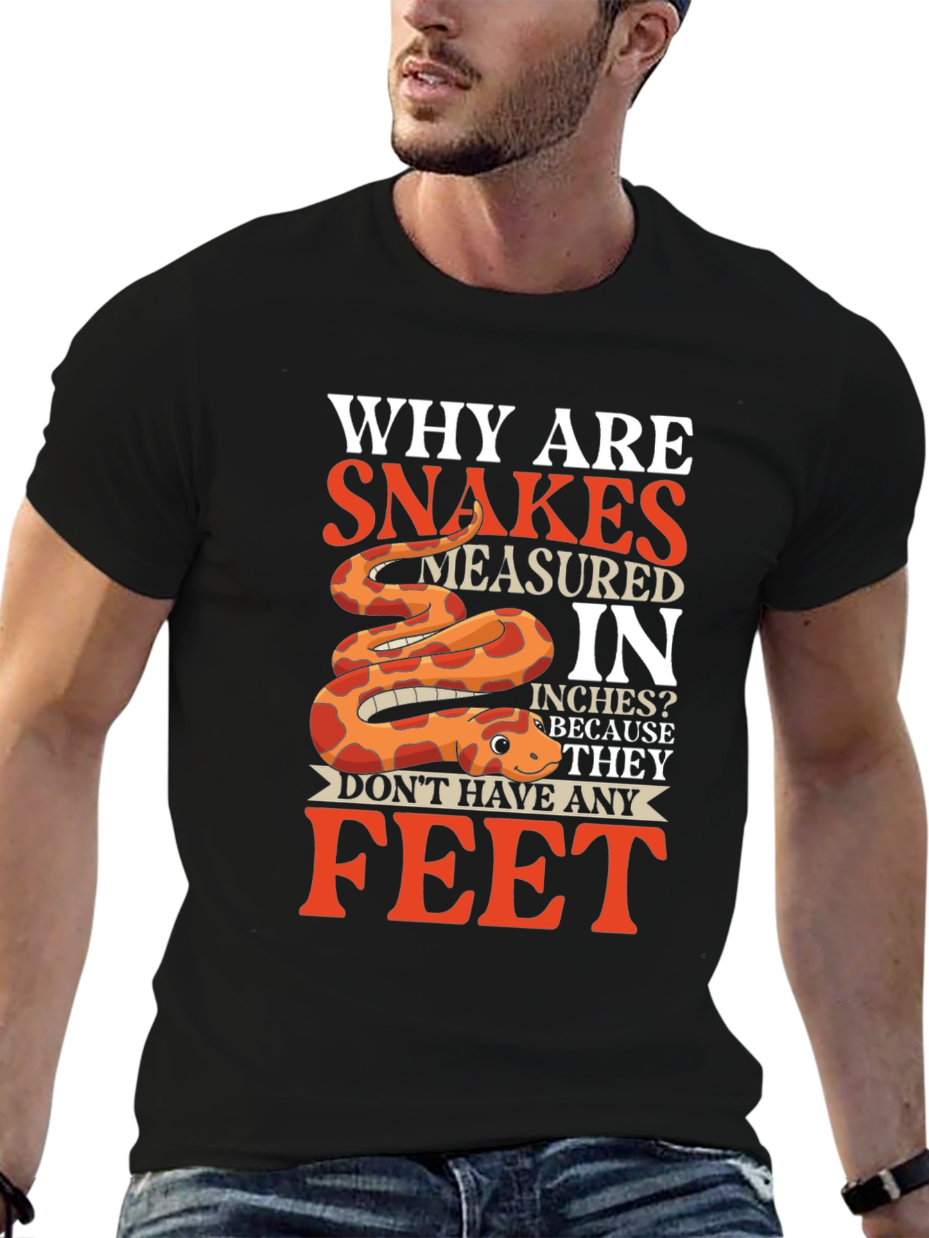 Snakes Measured in Inches Mens T-Shirt