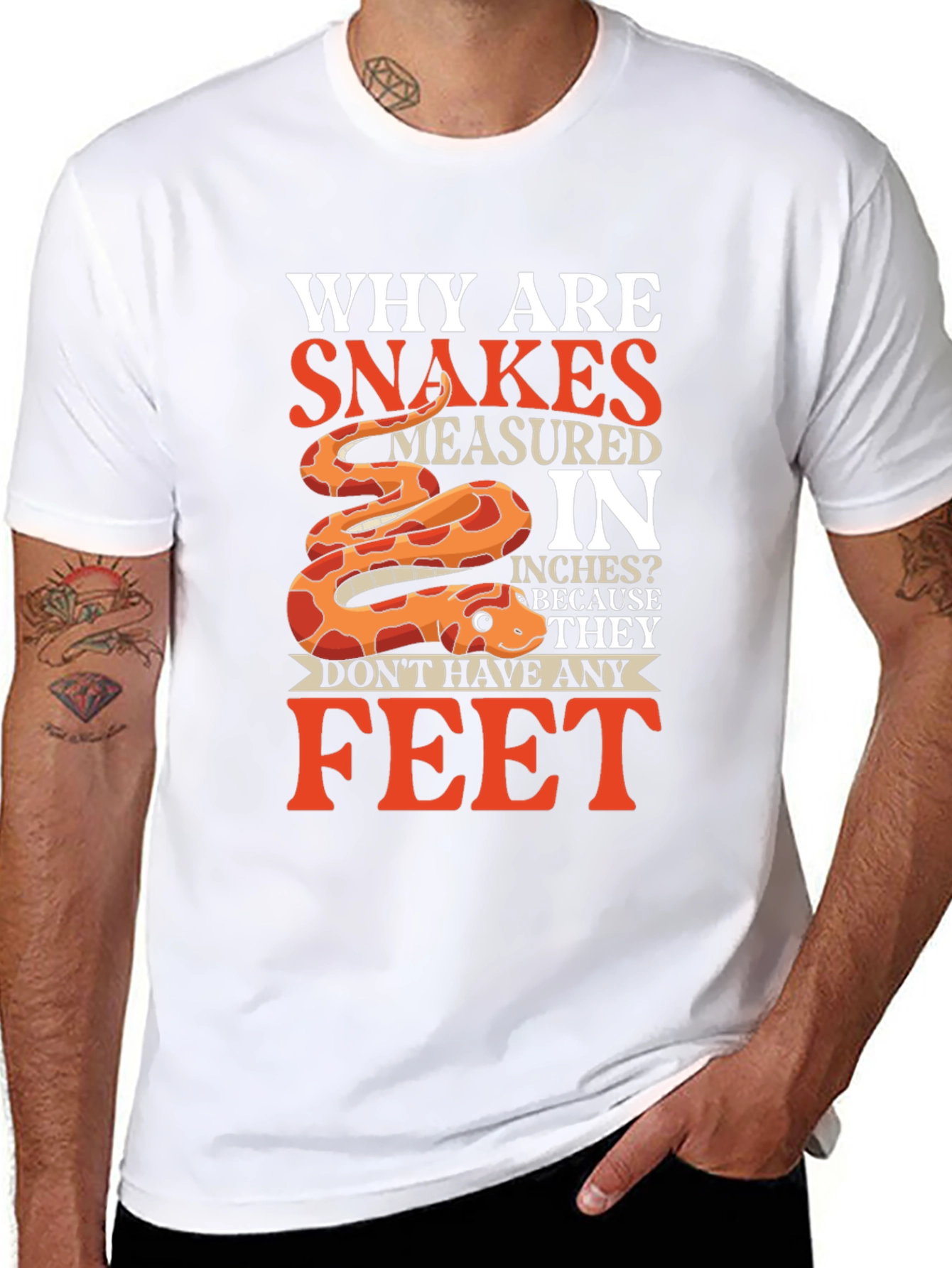 Snakes Measured in Inches Mens T-Shirt