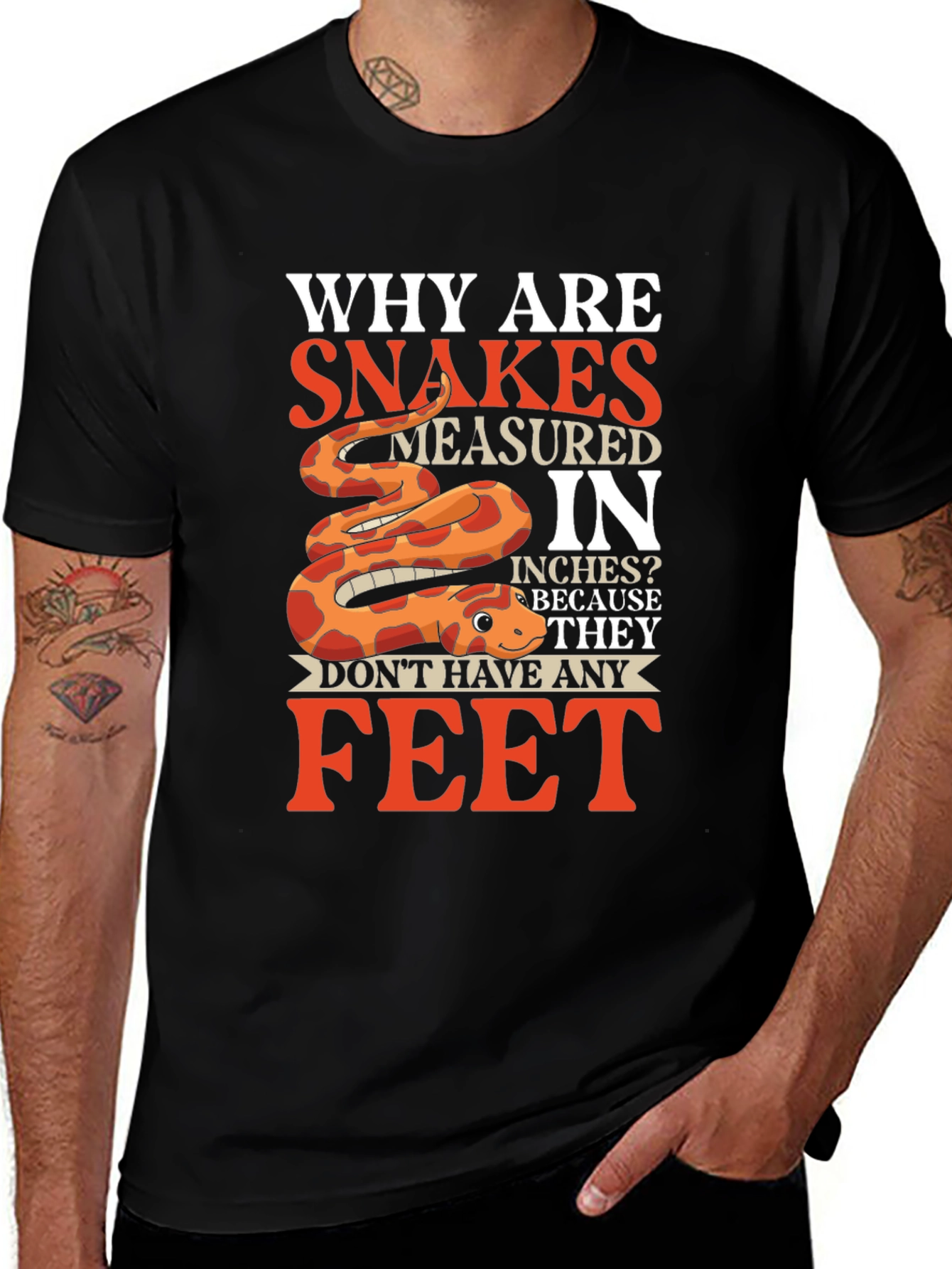 Snakes Measured in Inches Mens T-Shirt