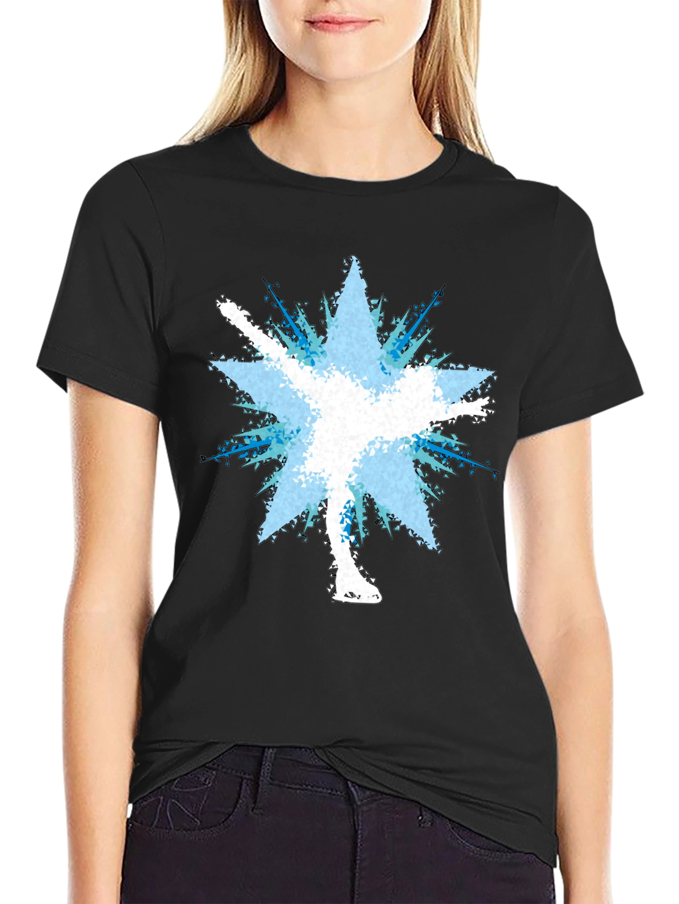 Figure Skater Burst Graphic Tee - Black