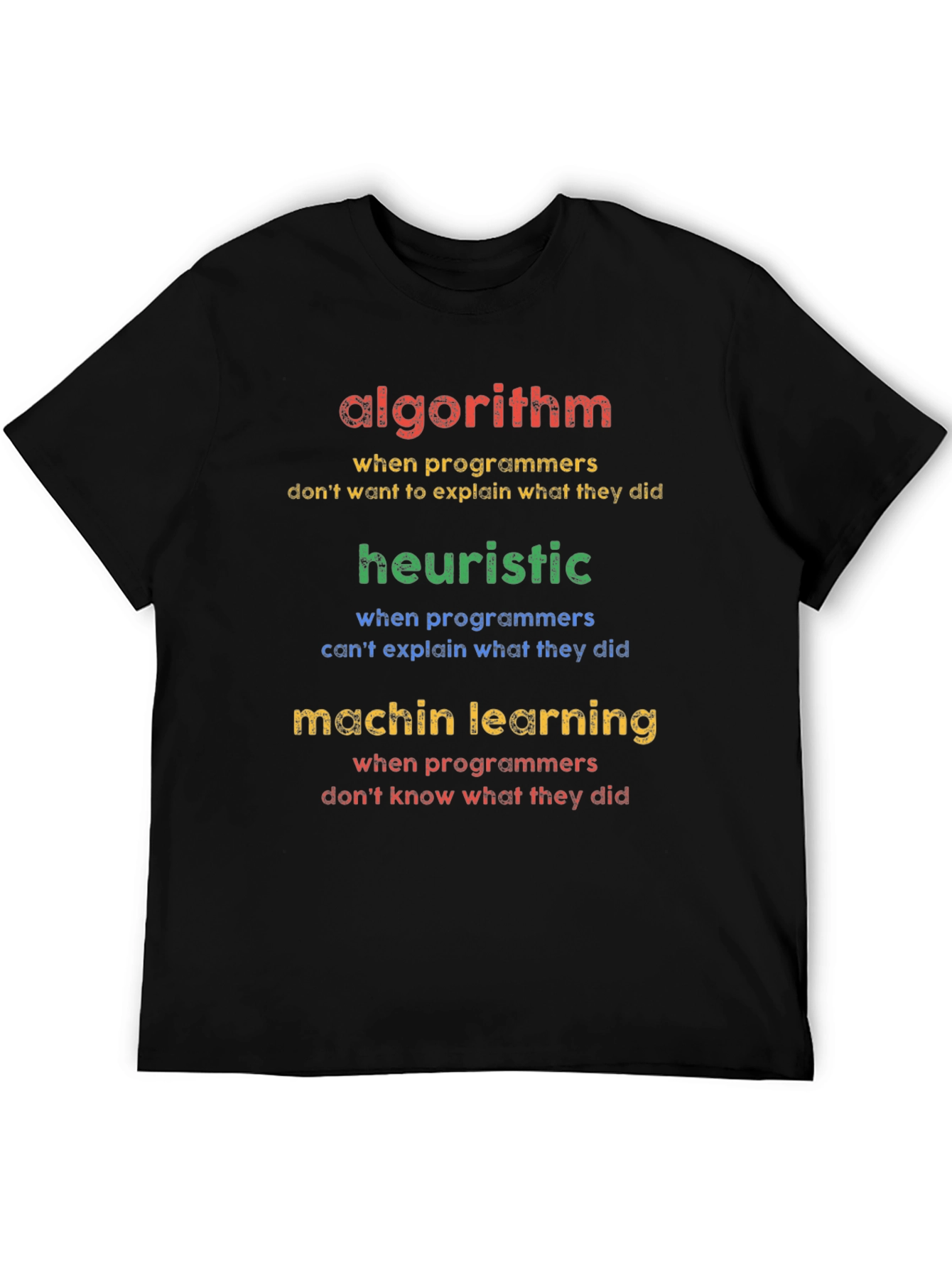 Algorithm Heuristic Machine Learning Programmer T-Shirt