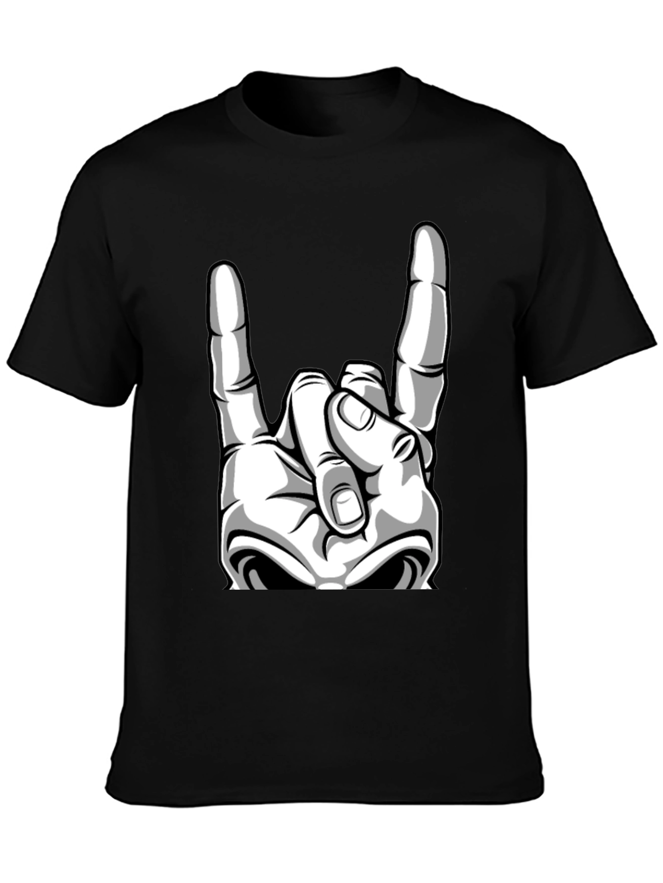 Rock On Graphic Tee - Black Cotton T-Shirt