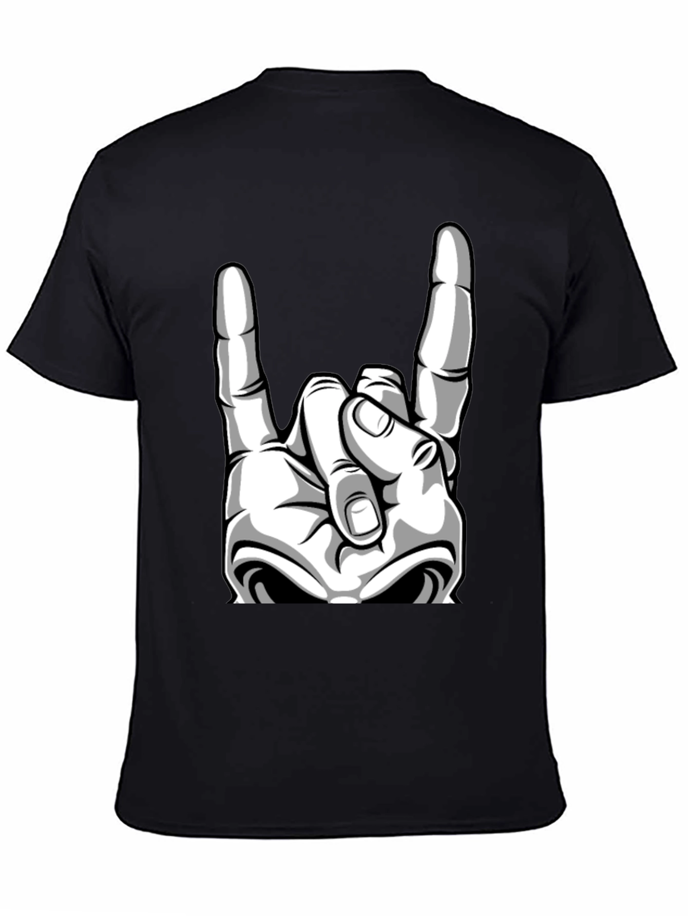 Rock On Graphic Tee - Black Cotton T-Shirt